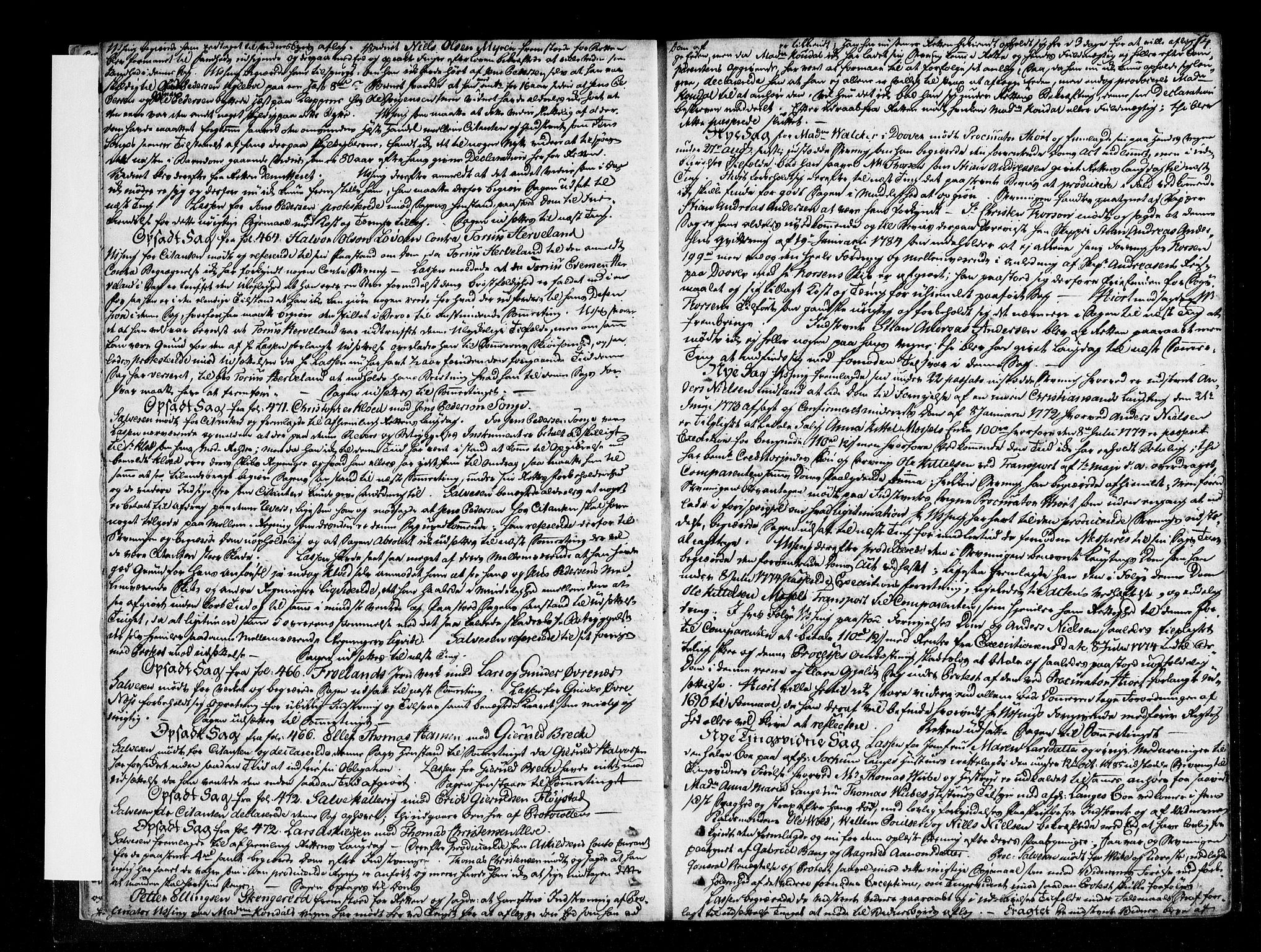 Nedenes sorenskriveri før 1824, AV/SAK-1221-0007/F/Fa/L0037: Tingbok med register nr 32, 1785-1787, p. 13b-14a