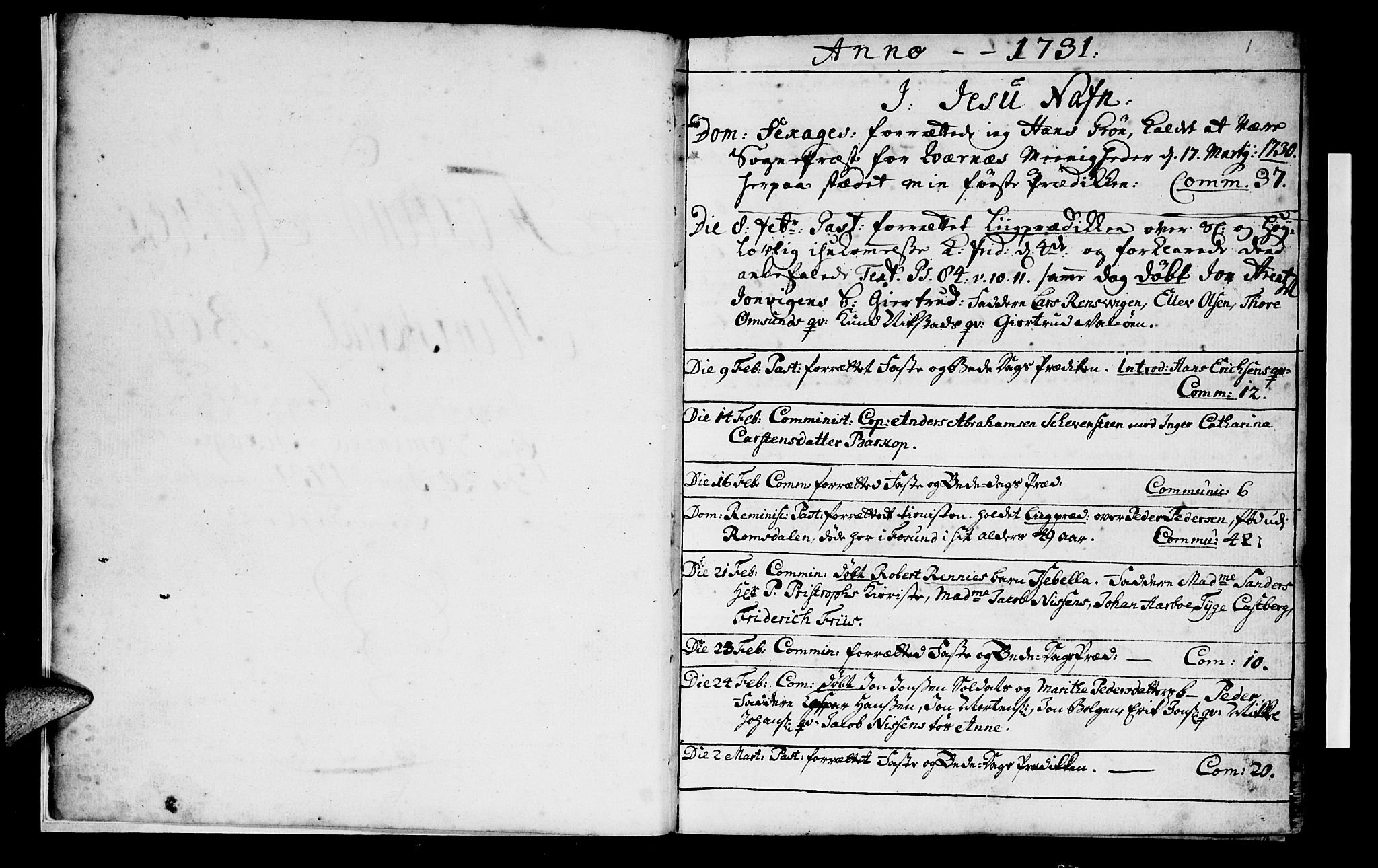 Ministerialprotokoller, klokkerbøker og fødselsregistre - Møre og Romsdal, SAT/A-1454/572/L0838: Parish register (official) no. 572A01, 1731-1737, p. 0-1