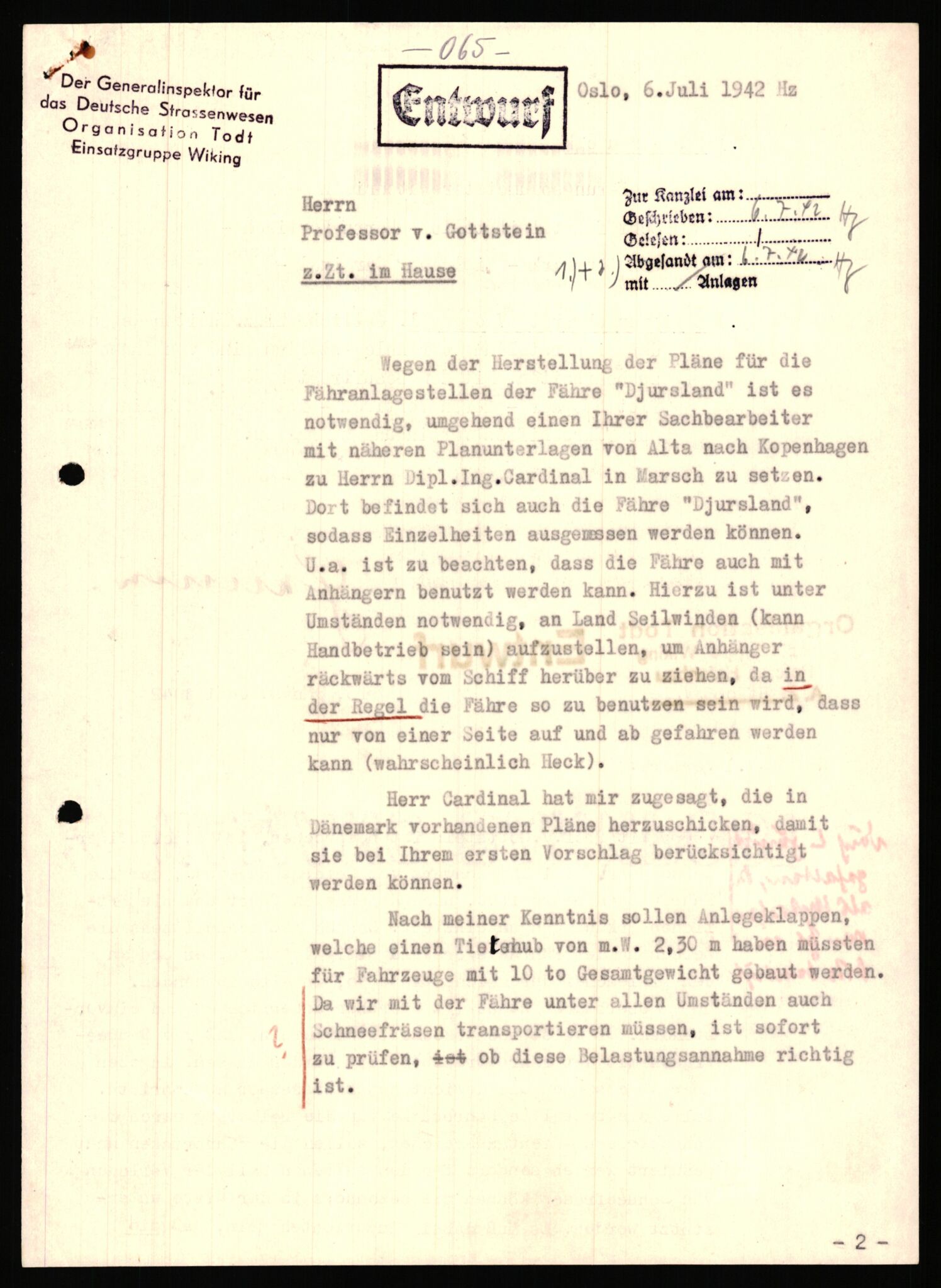 Tyske arkiver, Organisation Todt (OT), Einsatzgruppe Wiking, AV/RA-RAFA-2188/1/E/E2/E2d/L0023: Fähren und Anlegen, 1942-1944, p. 146