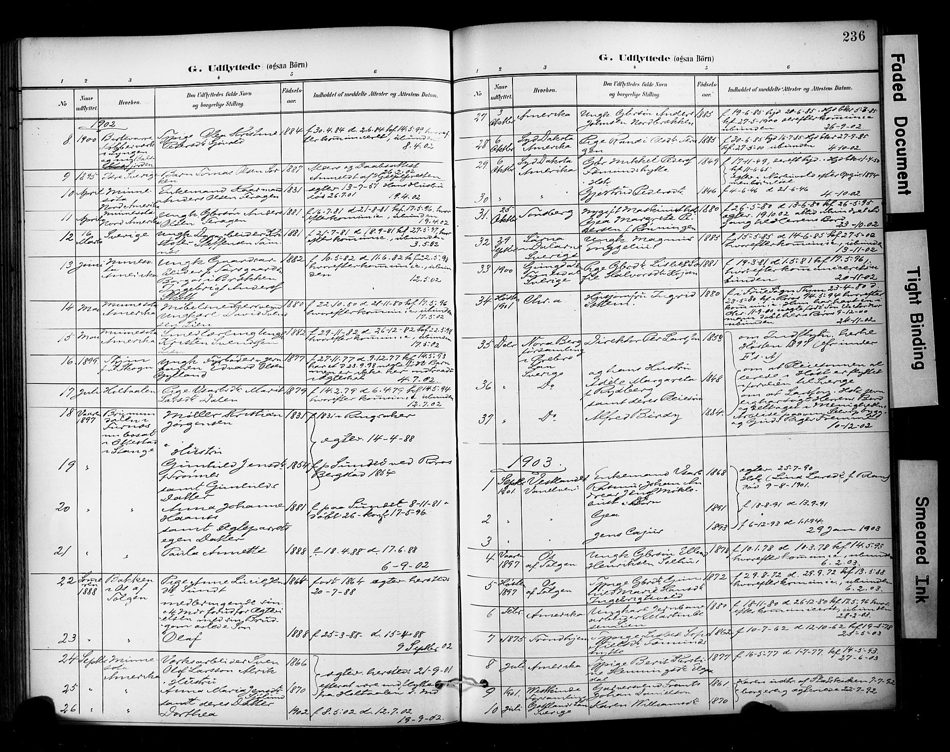 Ministerialprotokoller, klokkerbøker og fødselsregistre - Sør-Trøndelag, SAT/A-1456/681/L0936: Parish register (official) no. 681A14, 1899-1908, p. 236