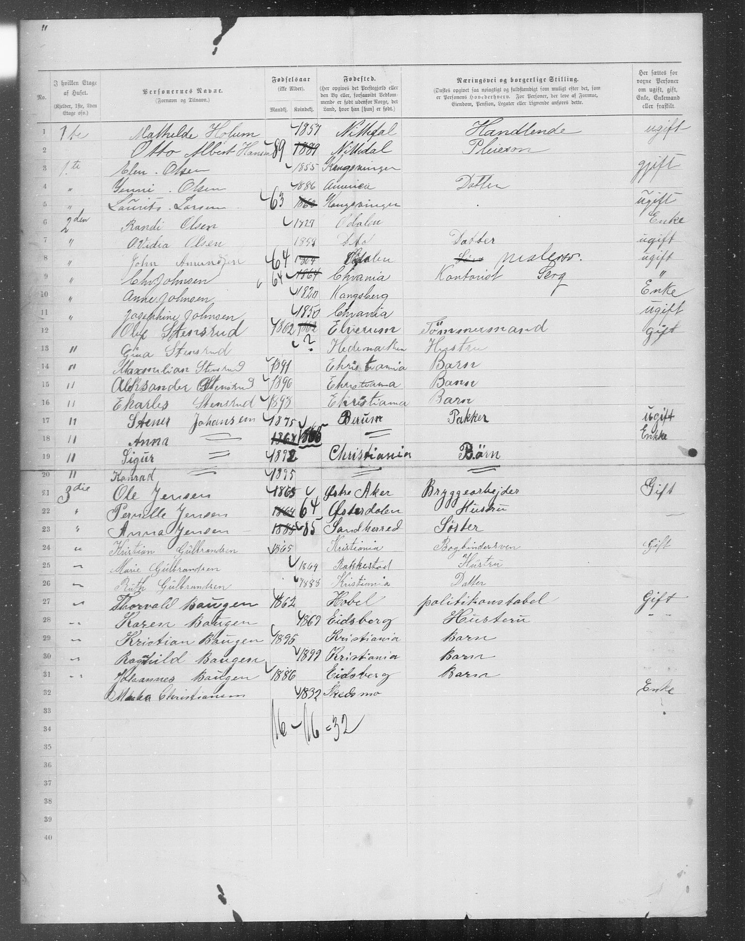 OBA, Municipal Census 1899 for Kristiania, 1899, p. 7539