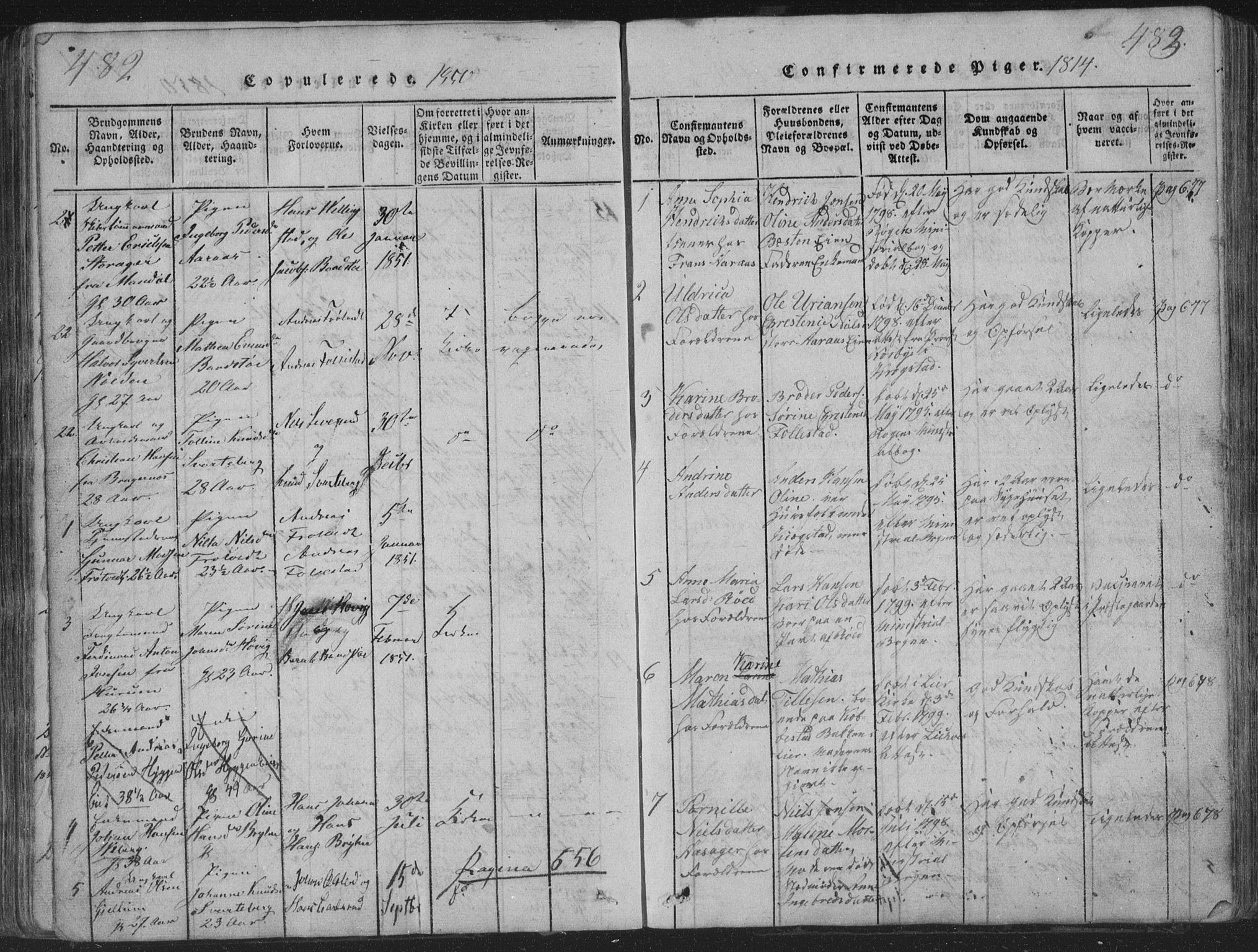 Røyken kirkebøker, AV/SAKO-A-241/G/Ga/L0003: Parish register (copy) no. 3, 1814-1856, p. 482-483