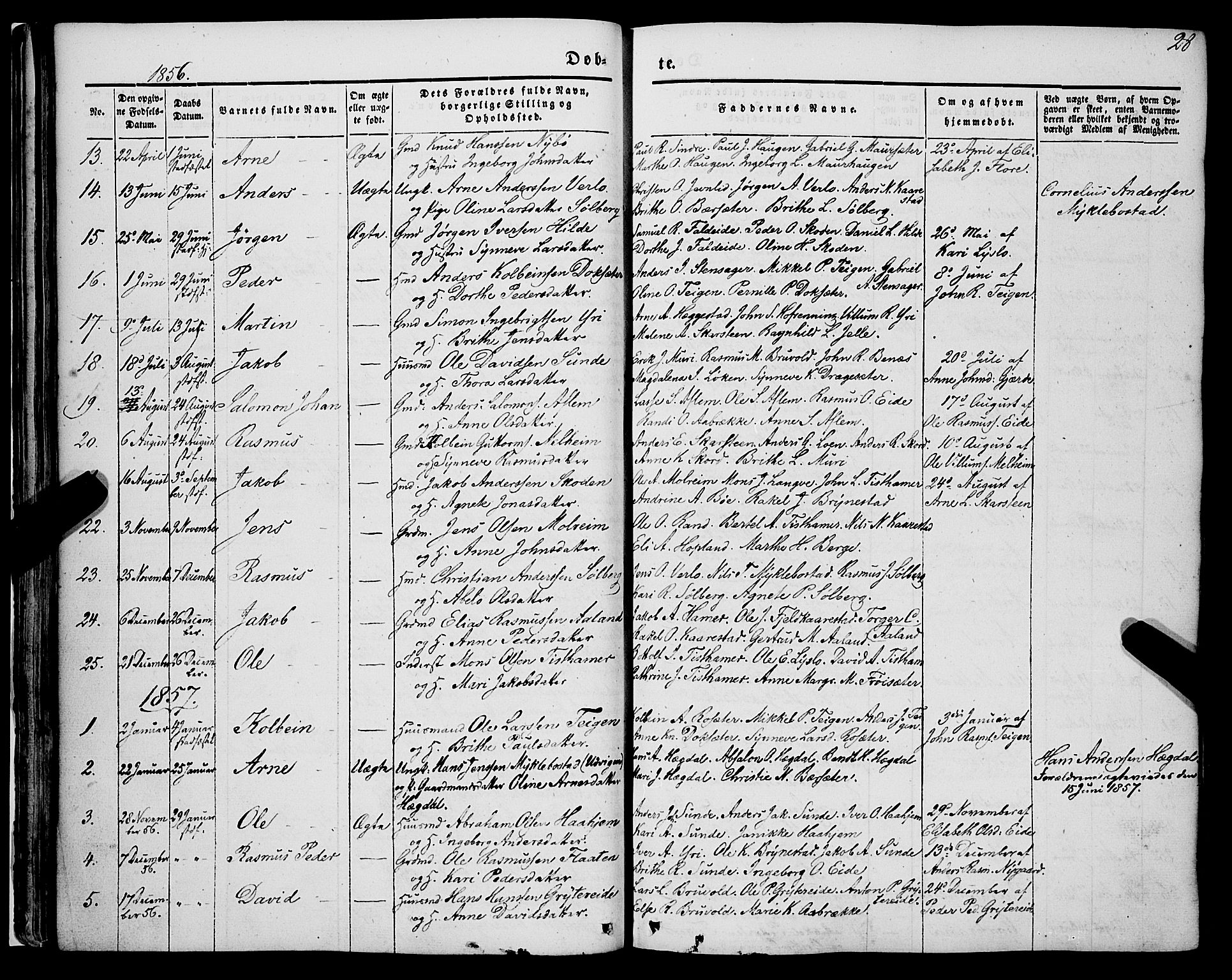 Innvik sokneprestembete, AV/SAB-A-80501: Parish register (official) no. A 5, 1847-1865, p. 28