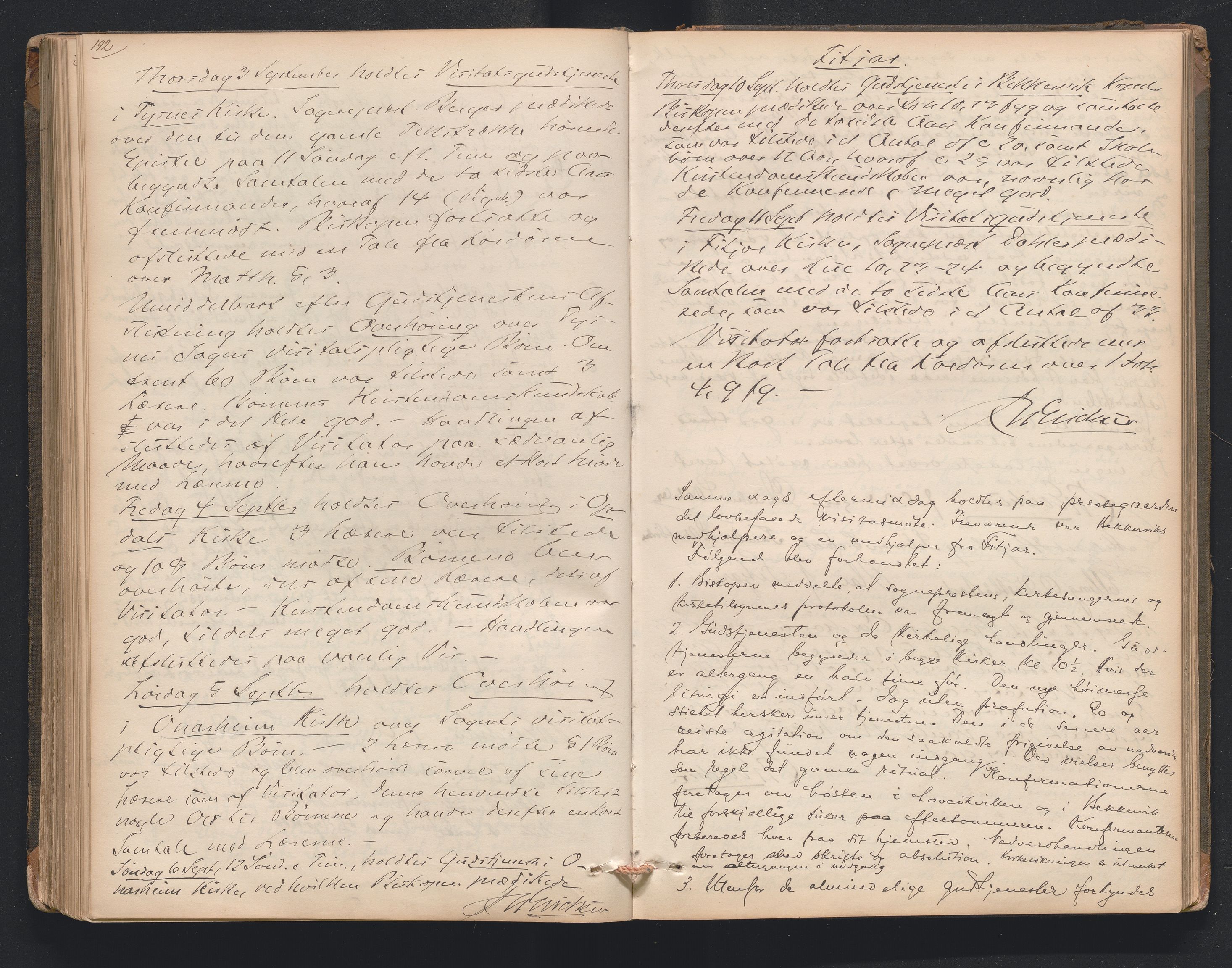 Nordre Sunnhordland prosti, AV/SAB-A-99912/F/L0001: Visitasprotokoll , 1860-1959, p. 192