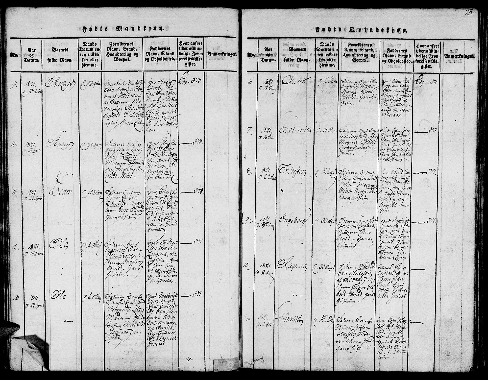 Ministerialprotokoller, klokkerbøker og fødselsregistre - Sør-Trøndelag, SAT/A-1456/685/L0956: Parish register (official) no. 685A03 /3, 1817-1829, p. 73