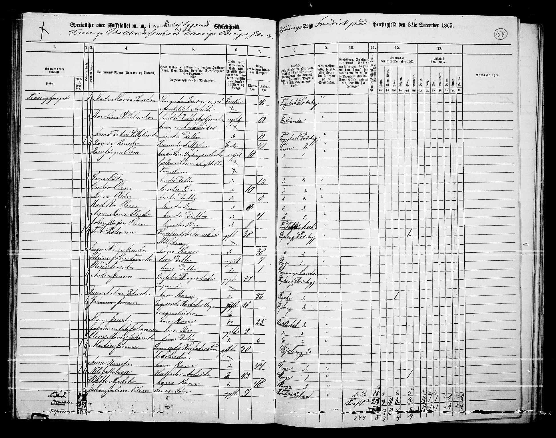 RA, 1865 census for Fredrikstad/Glemmen, 1865, p. 146