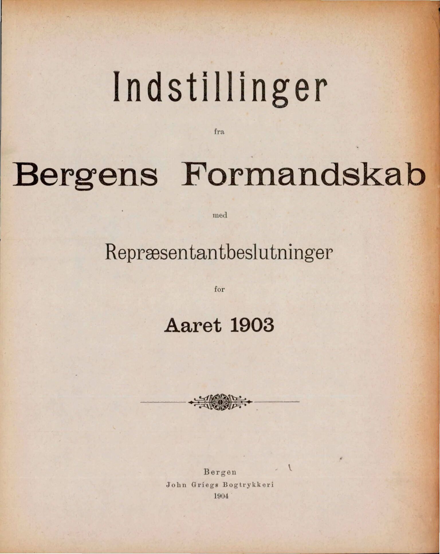 Bergen kommune. Formannskapet, BBA/A-0003/Ad/L0067: Bergens Kommuneforhandlinger, bind I, 1903