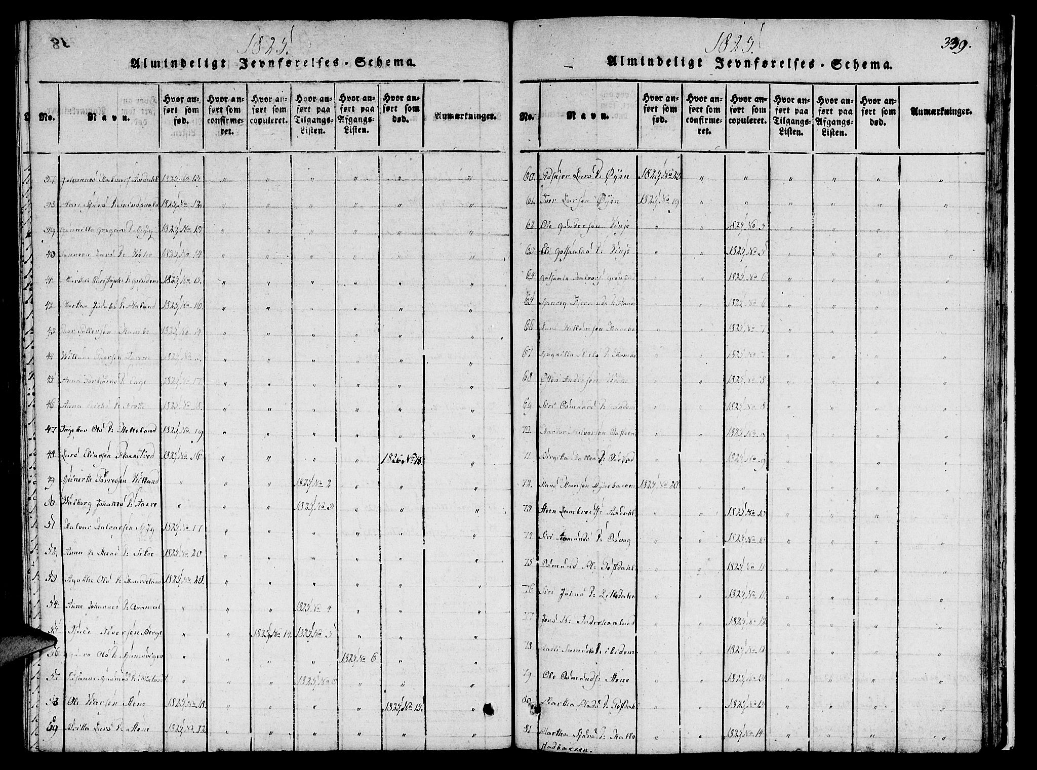 Etne sokneprestembete, AV/SAB-A-75001/H/Haa: Parish register (official) no. A 6, 1815-1831, p. 339