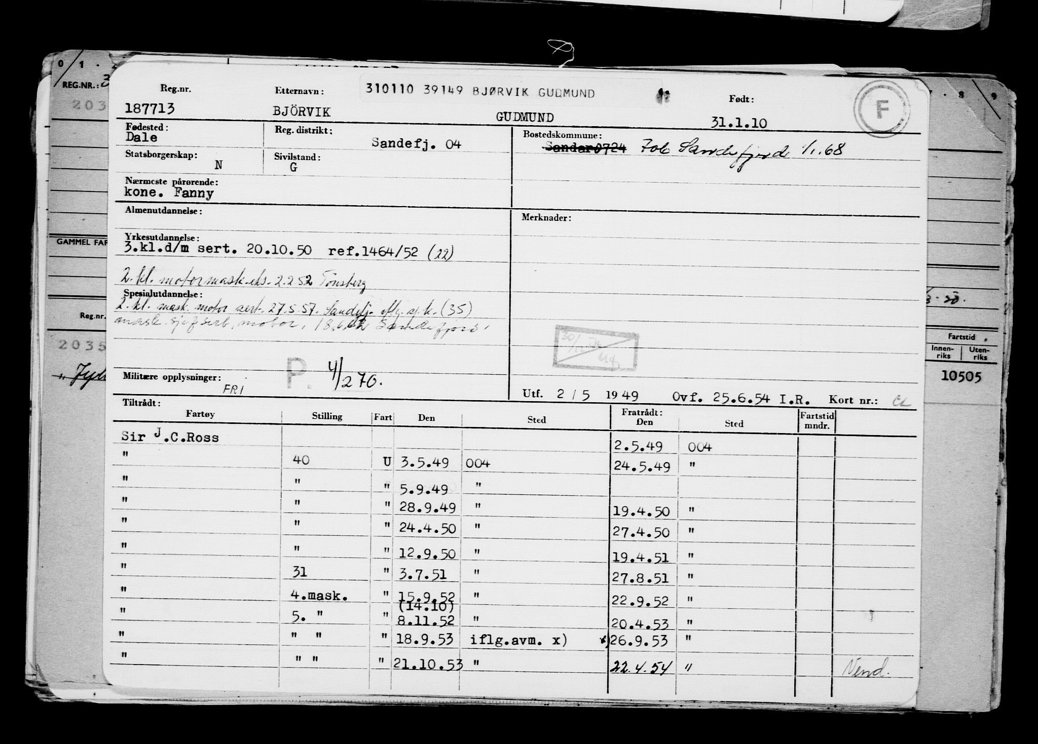 Direktoratet for sjømenn, AV/RA-S-3545/G/Gb/L0087: Hovedkort, 1909-1910, p. 894