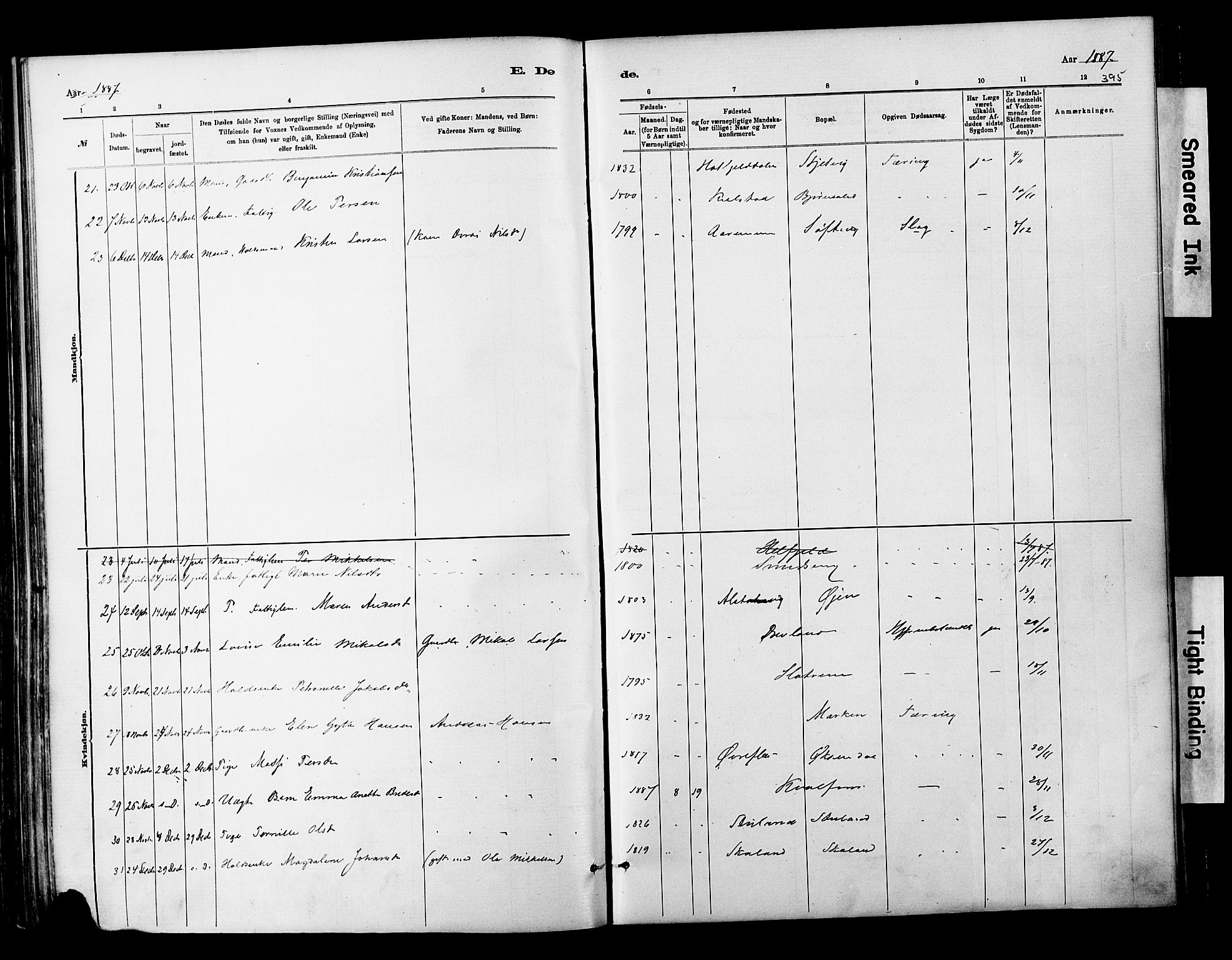 Ministerialprotokoller, klokkerbøker og fødselsregistre - Nordland, SAT/A-1459/820/L0295: Parish register (official) no. 820A16, 1880-1896, p. 395