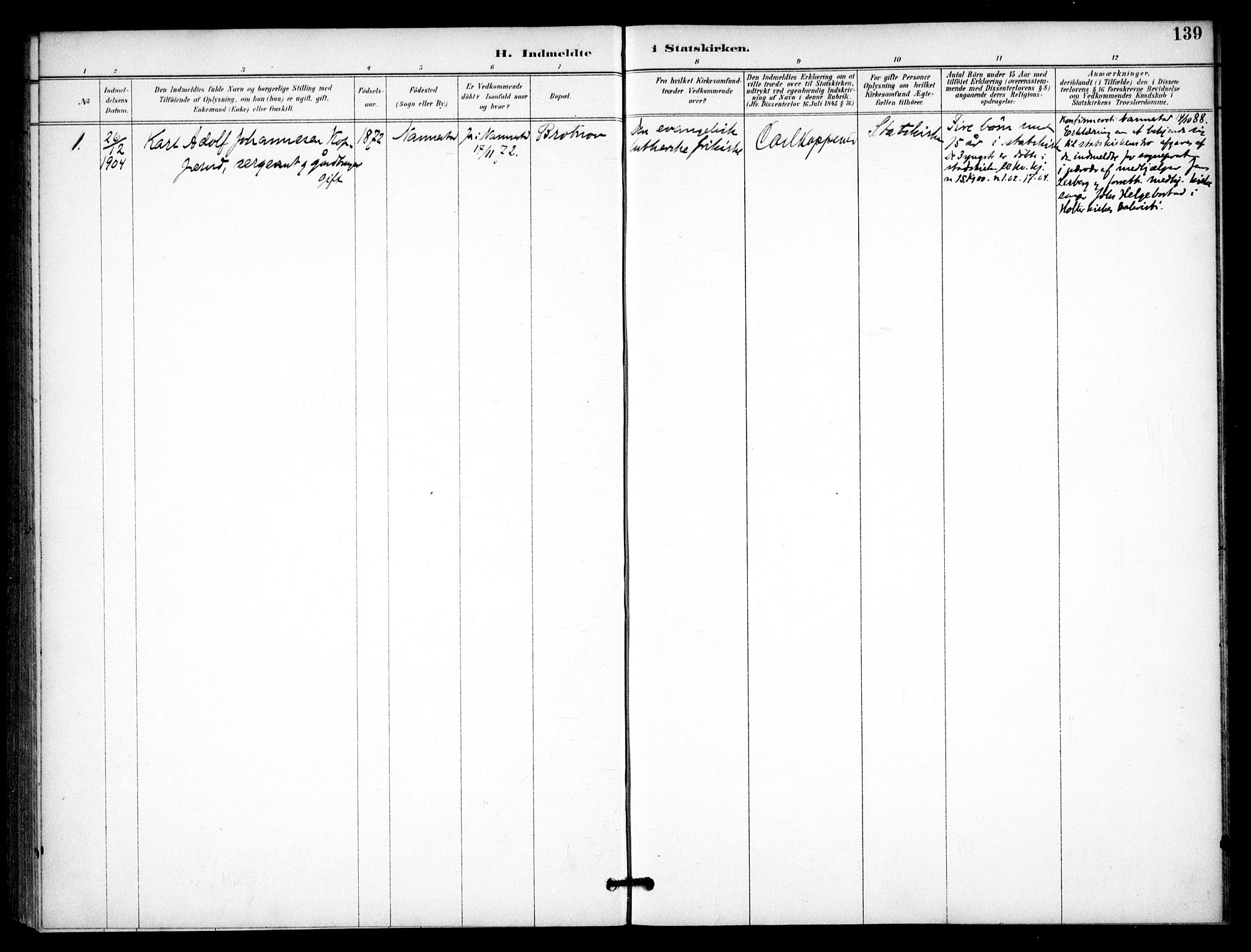 Nannestad prestekontor Kirkebøker, SAO/A-10414a/F/Fb/L0002: Parish register (official) no. II 2, 1891-1909, p. 139
