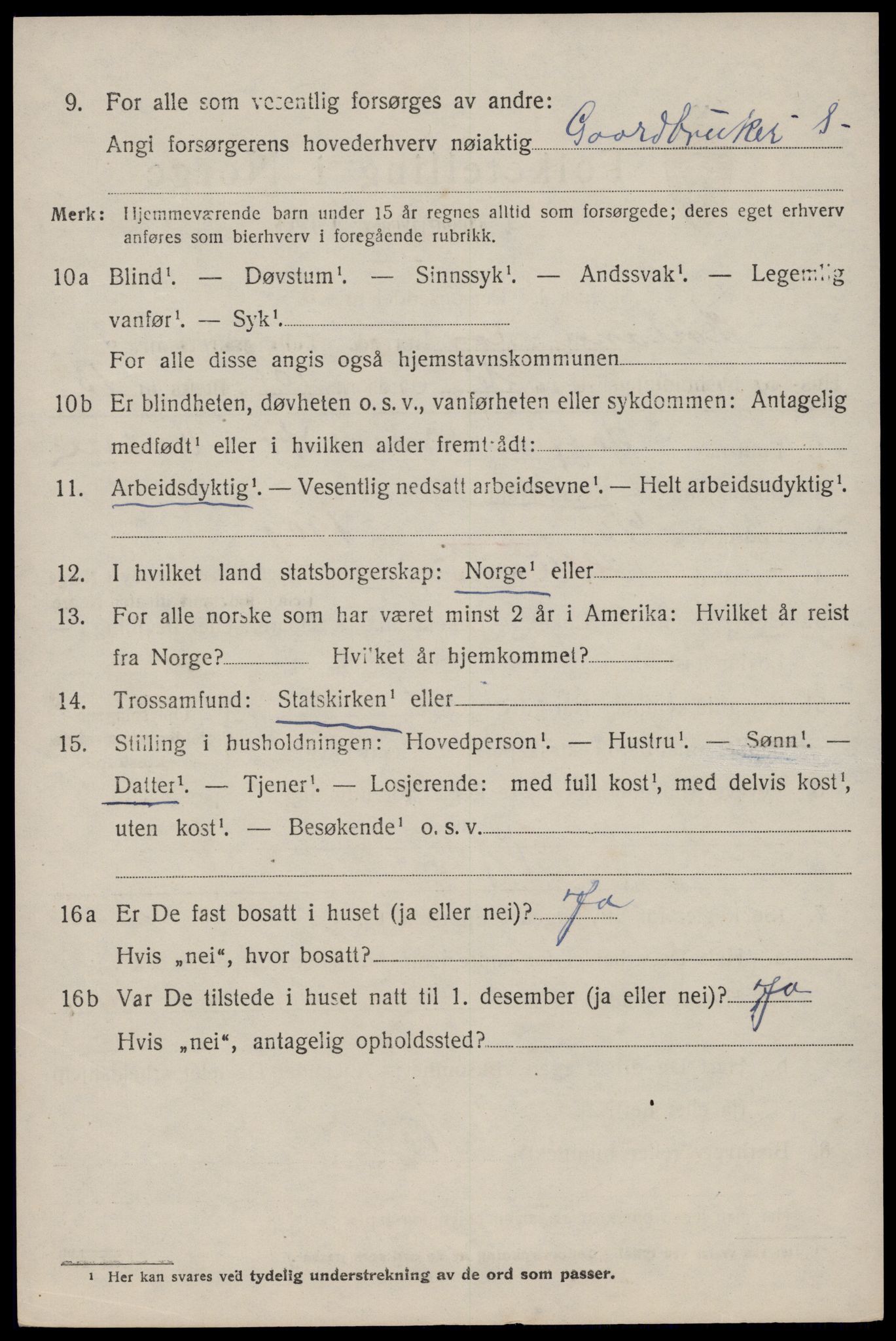 SAST, 1920 census for Høyland, 1920, p. 3409