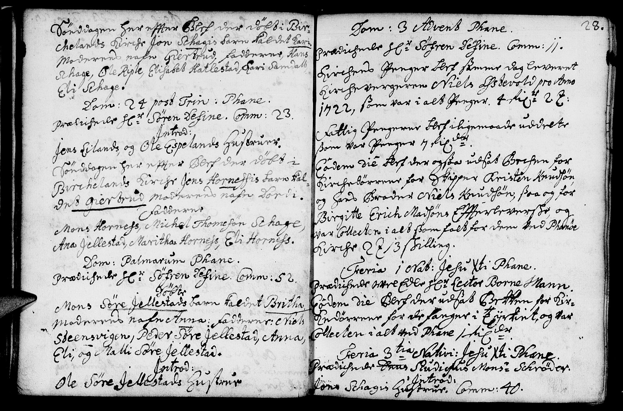Fana Sokneprestembete, AV/SAB-A-75101/H/Haa/Haaa/L0002: Parish register (official) no. A 2, 1719-1735, p. 28