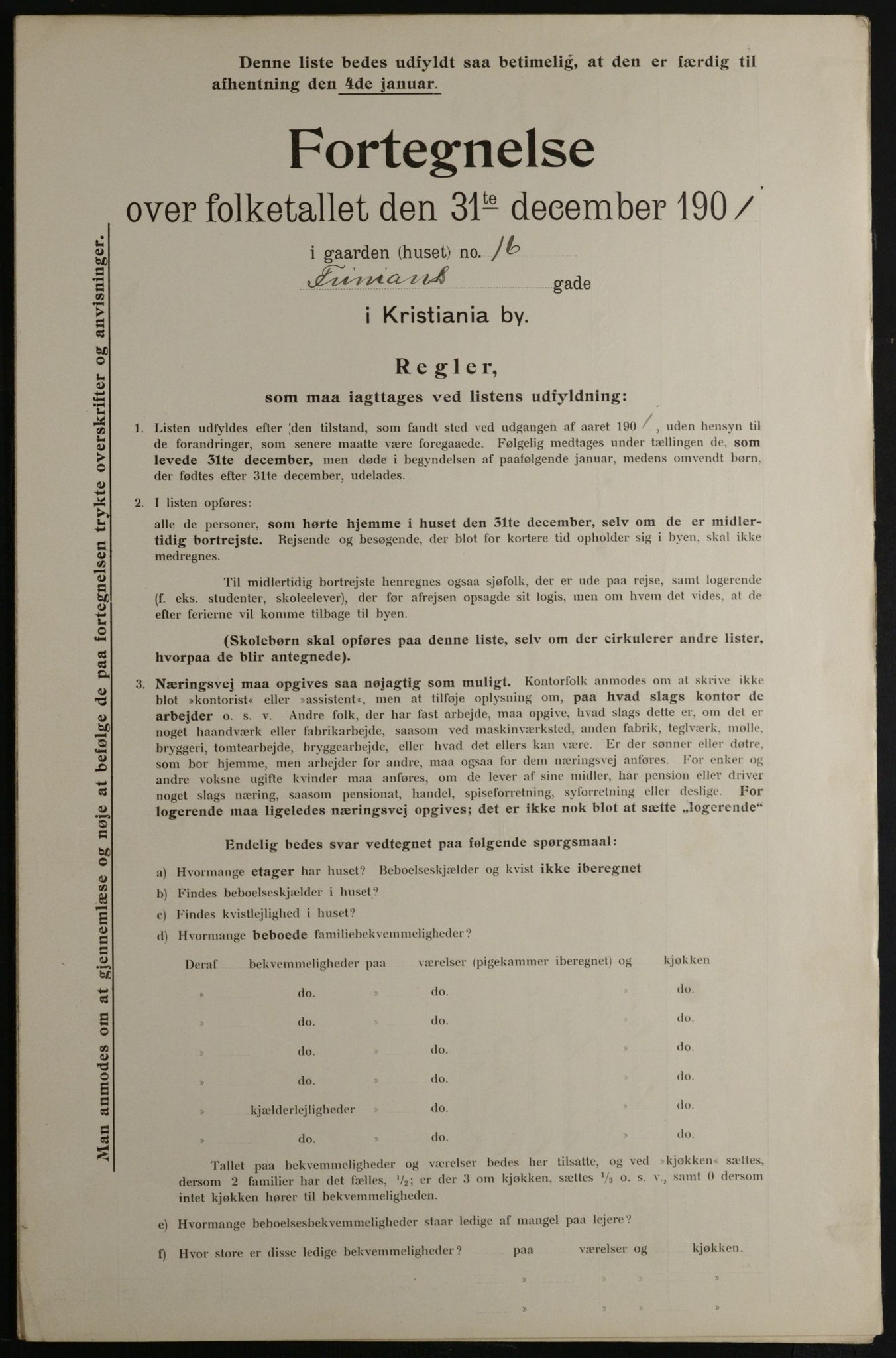 OBA, Municipal Census 1901 for Kristiania, 1901, p. 4339