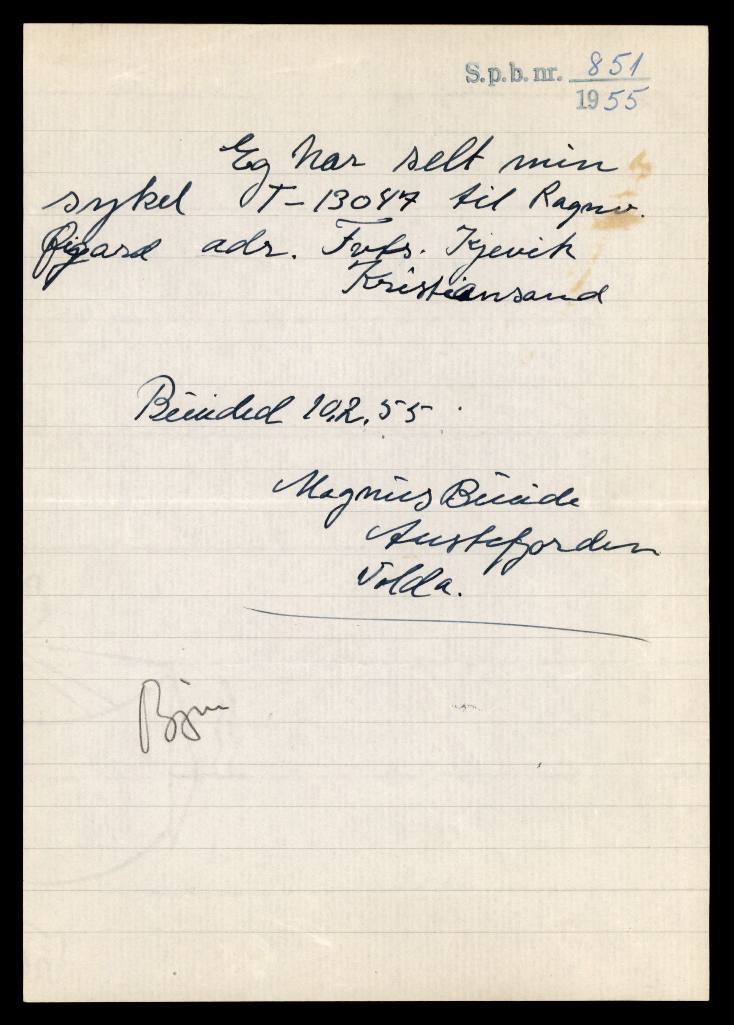 Møre og Romsdal vegkontor - Ålesund trafikkstasjon, AV/SAT-A-4099/F/Fe/L0037: Registreringskort for kjøretøy T 13031 - T 13179, 1927-1998, p. 397