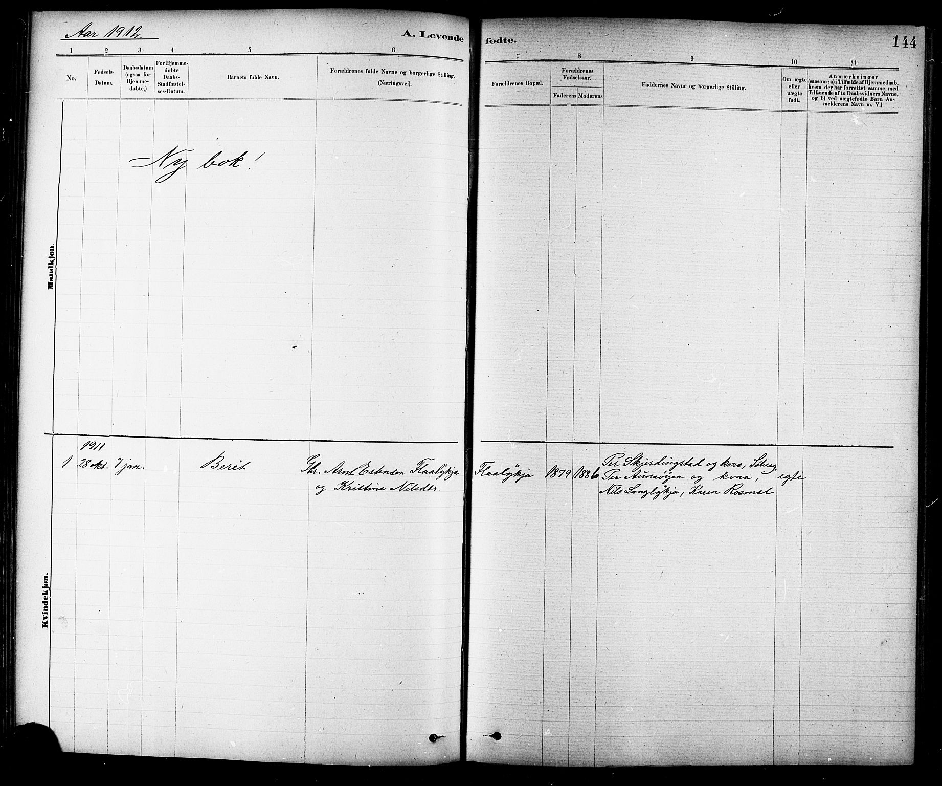 Ministerialprotokoller, klokkerbøker og fødselsregistre - Sør-Trøndelag, SAT/A-1456/691/L1094: Parish register (copy) no. 691C05, 1879-1911, p. 144