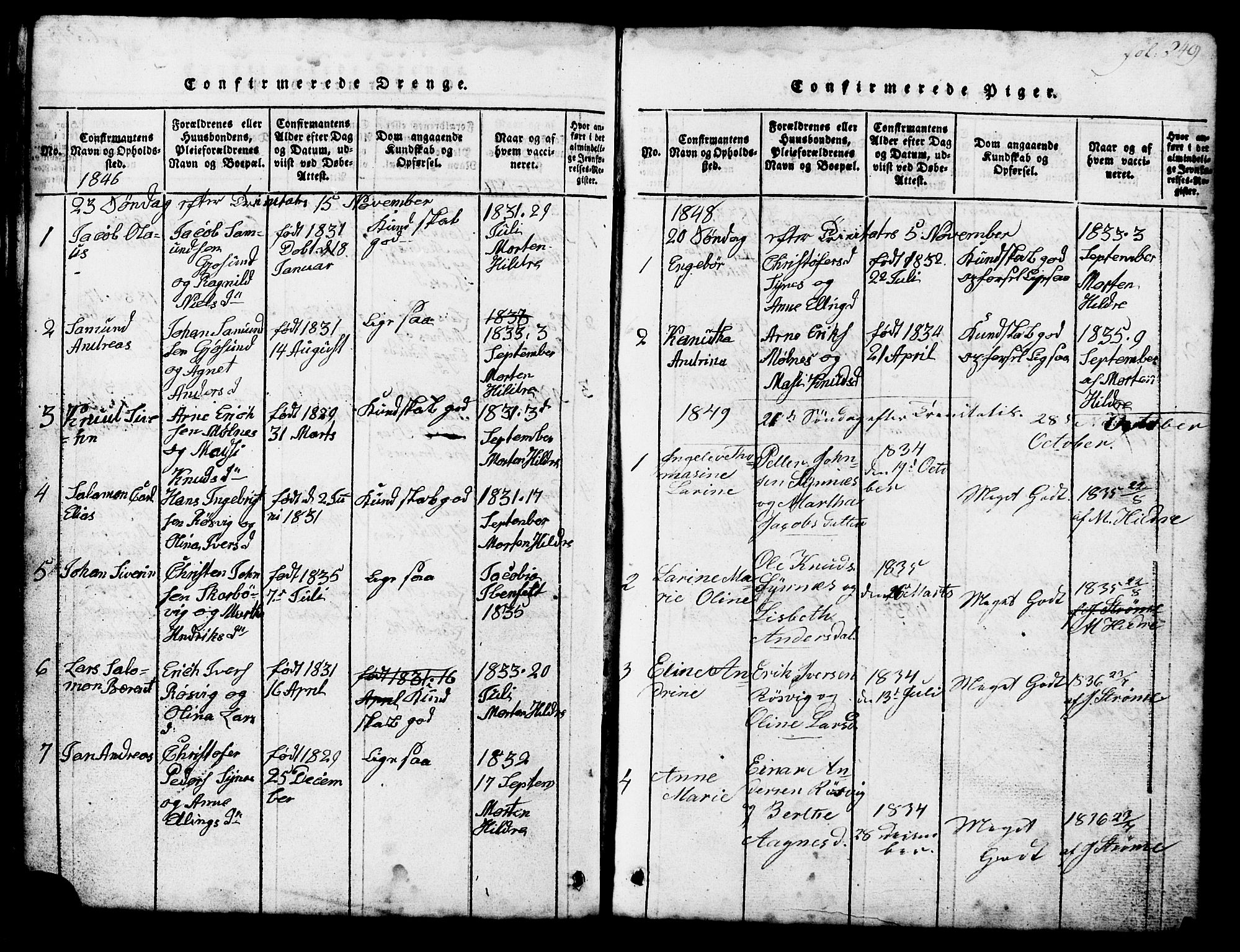 Ministerialprotokoller, klokkerbøker og fødselsregistre - Møre og Romsdal, SAT/A-1454/537/L0520: Parish register (copy) no. 537C01, 1819-1868, p. 249