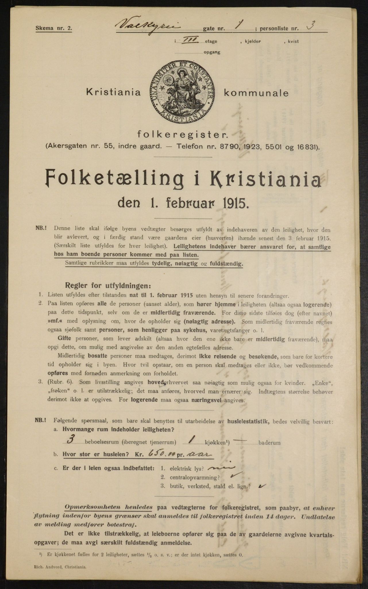 OBA, Municipal Census 1915 for Kristiania, 1915, p. 122276