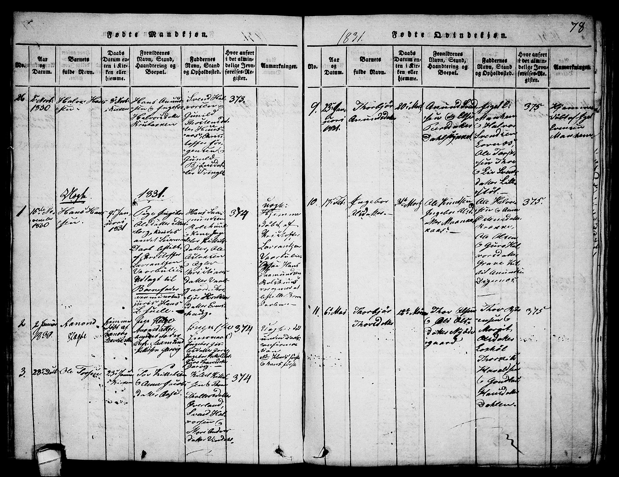 Seljord kirkebøker, AV/SAKO-A-20/F/Fa/L0010: Parish register (official) no. I 10, 1815-1831, p. 78