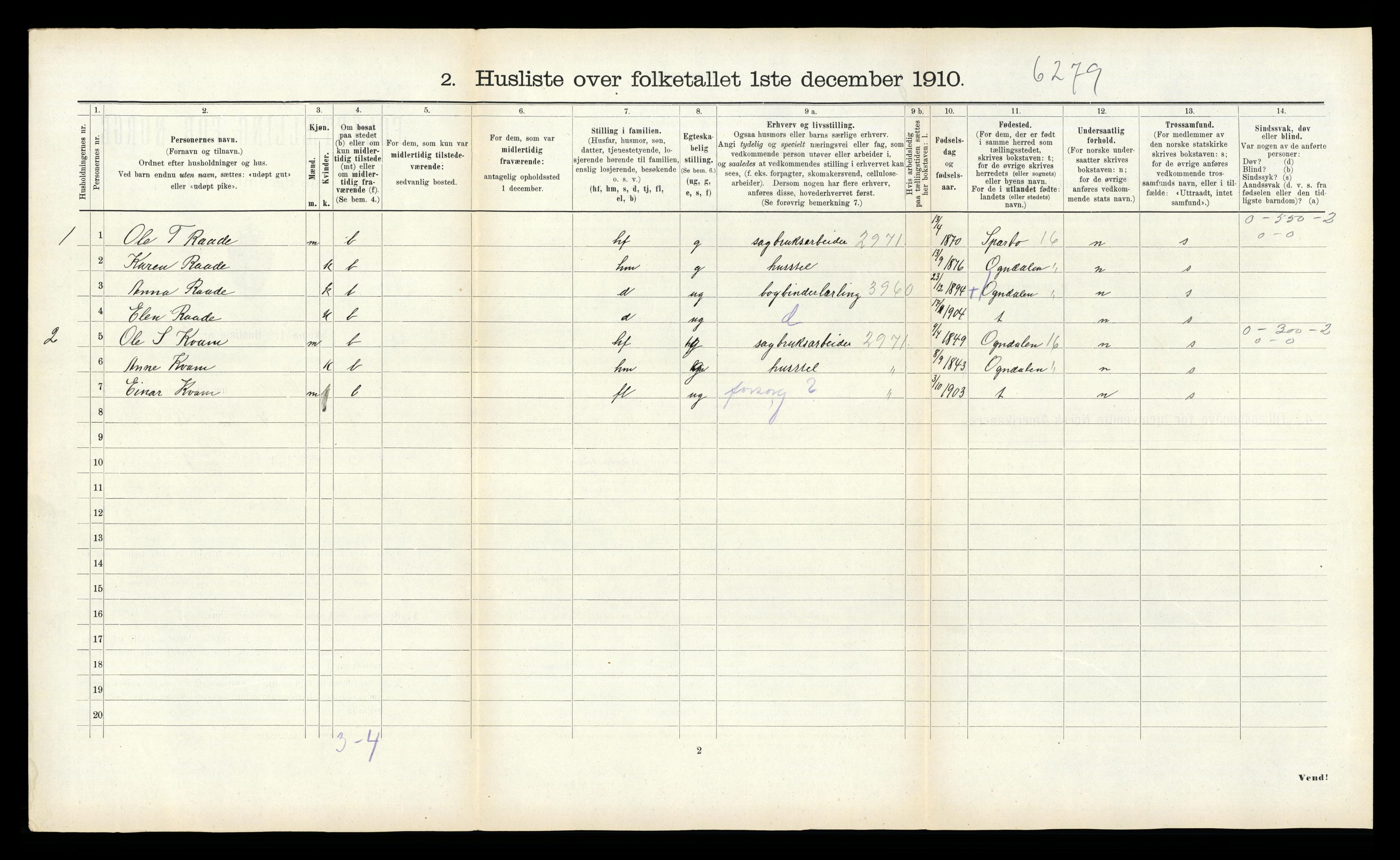 RA, 1910 census for Egge, 1910, p. 364