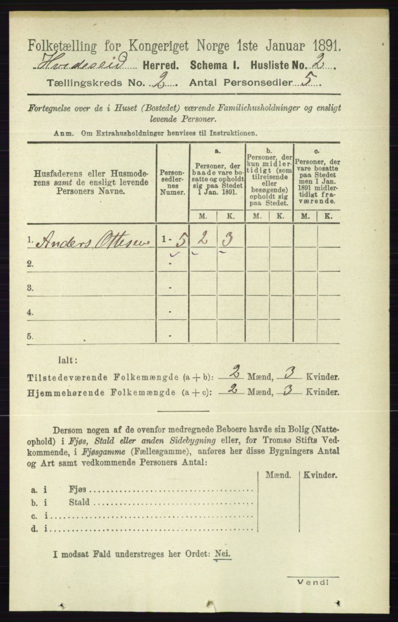 RA, 1891 census for 0829 Kviteseid, 1891, p. 260