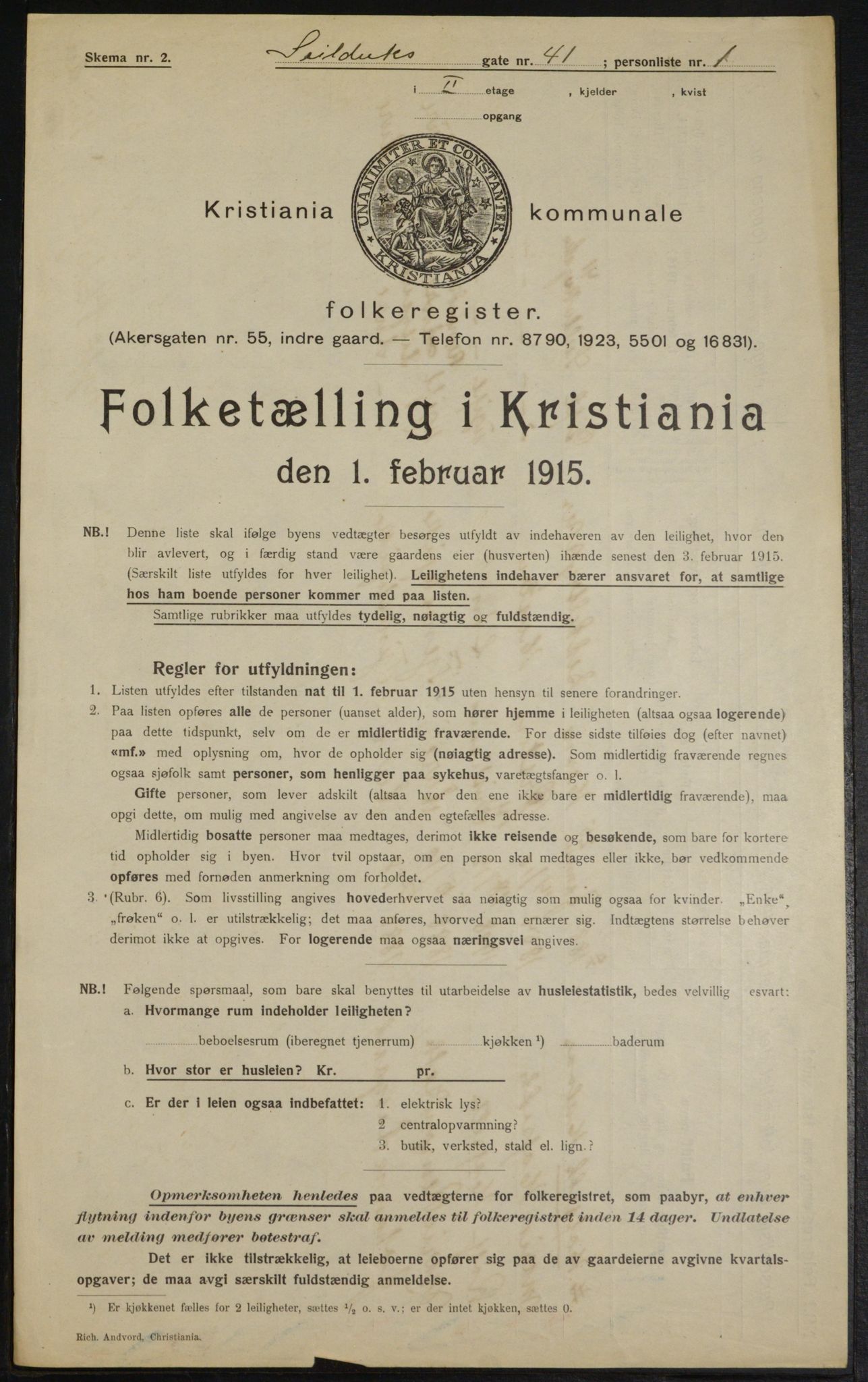 OBA, Municipal Census 1915 for Kristiania, 1915, p. 94395