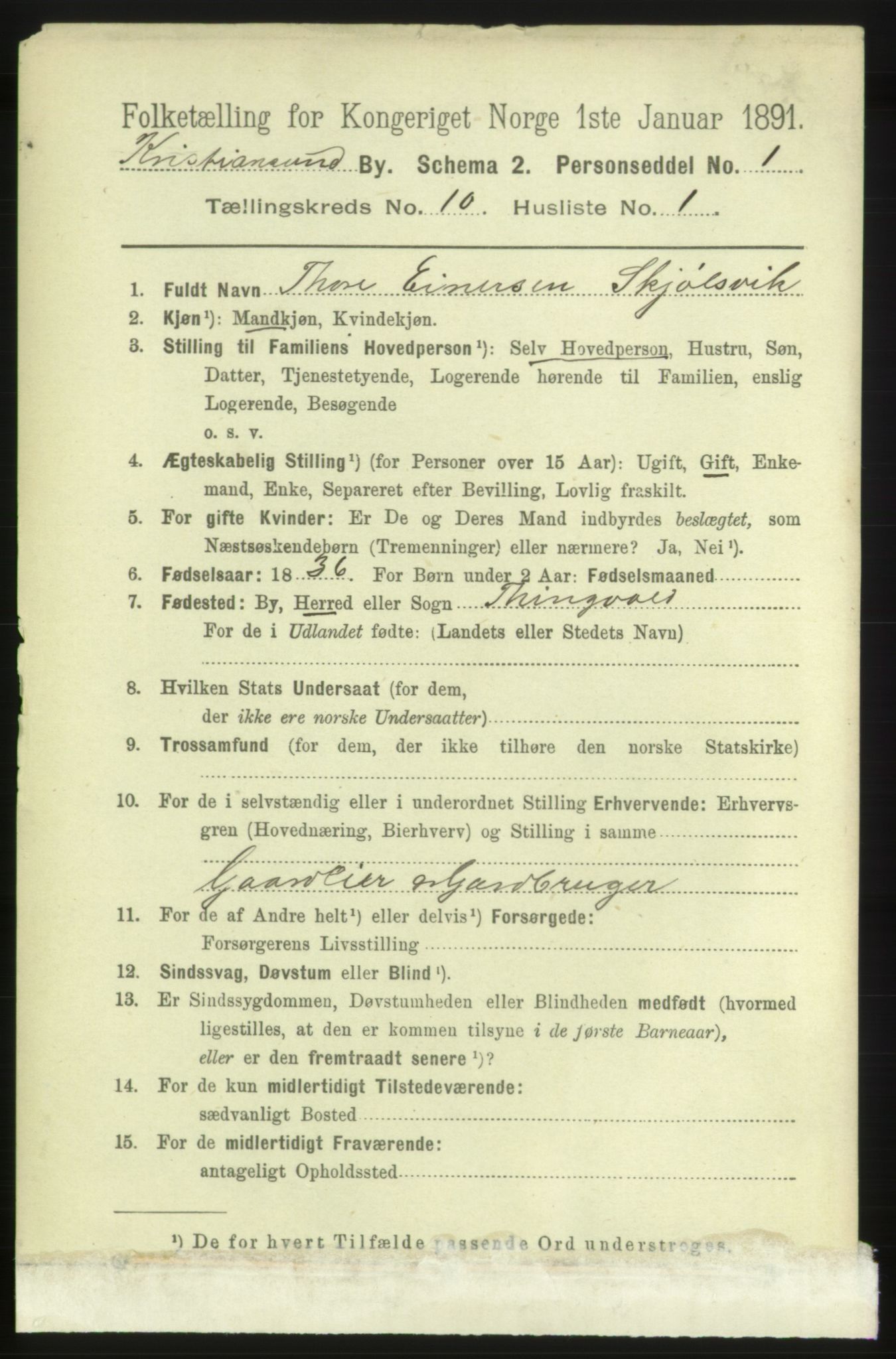 RA, 1891 census for 1503 Kristiansund, 1891, p. 8051