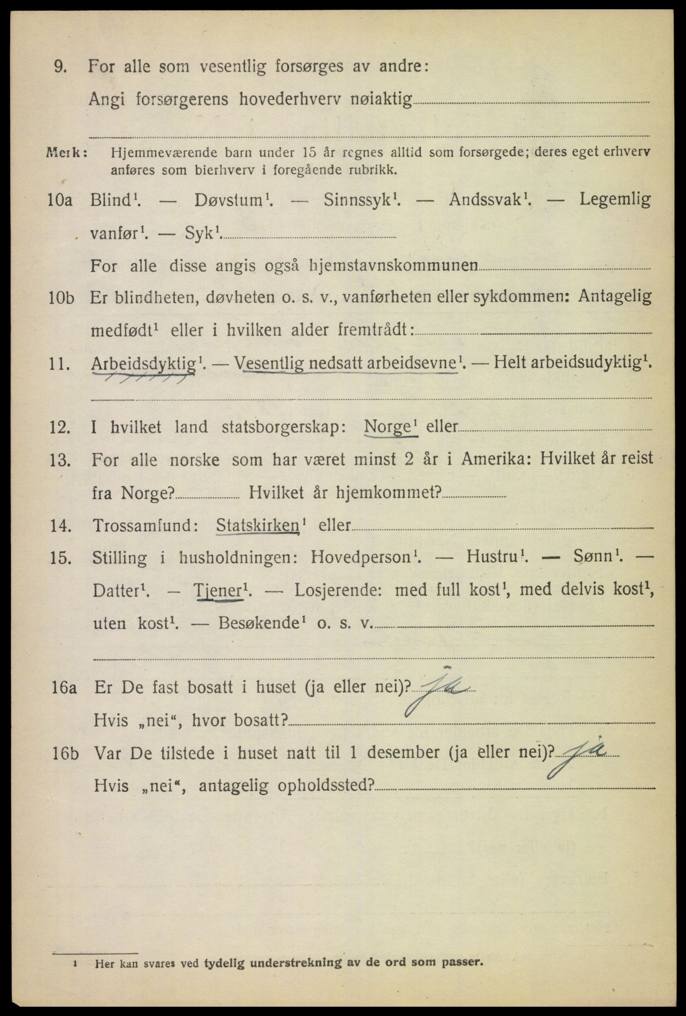 SAK, 1920 census for Randesund, 1920, p. 2291