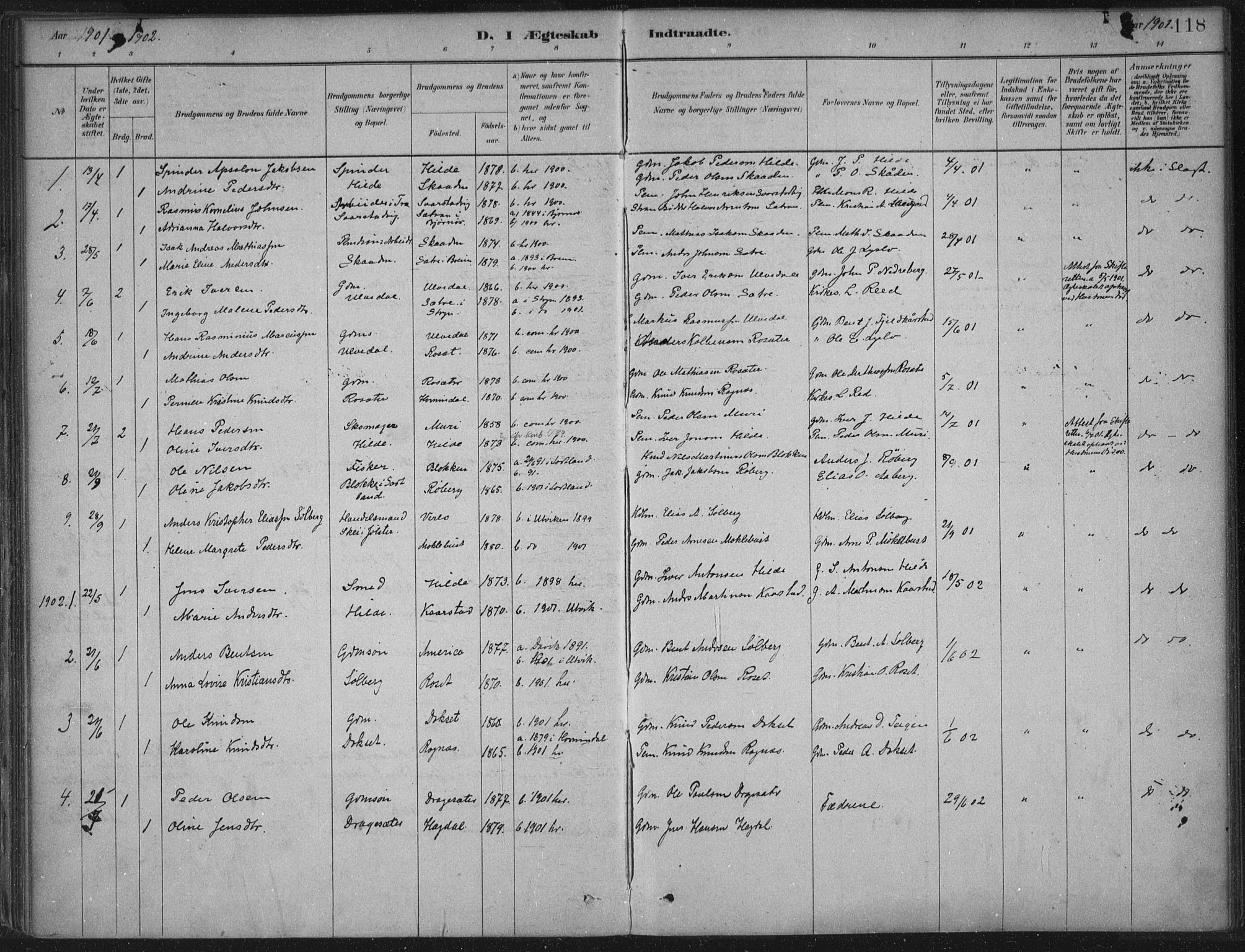 Innvik sokneprestembete, AV/SAB-A-80501: Parish register (official) no. B  1, 1879-1902, p. 118