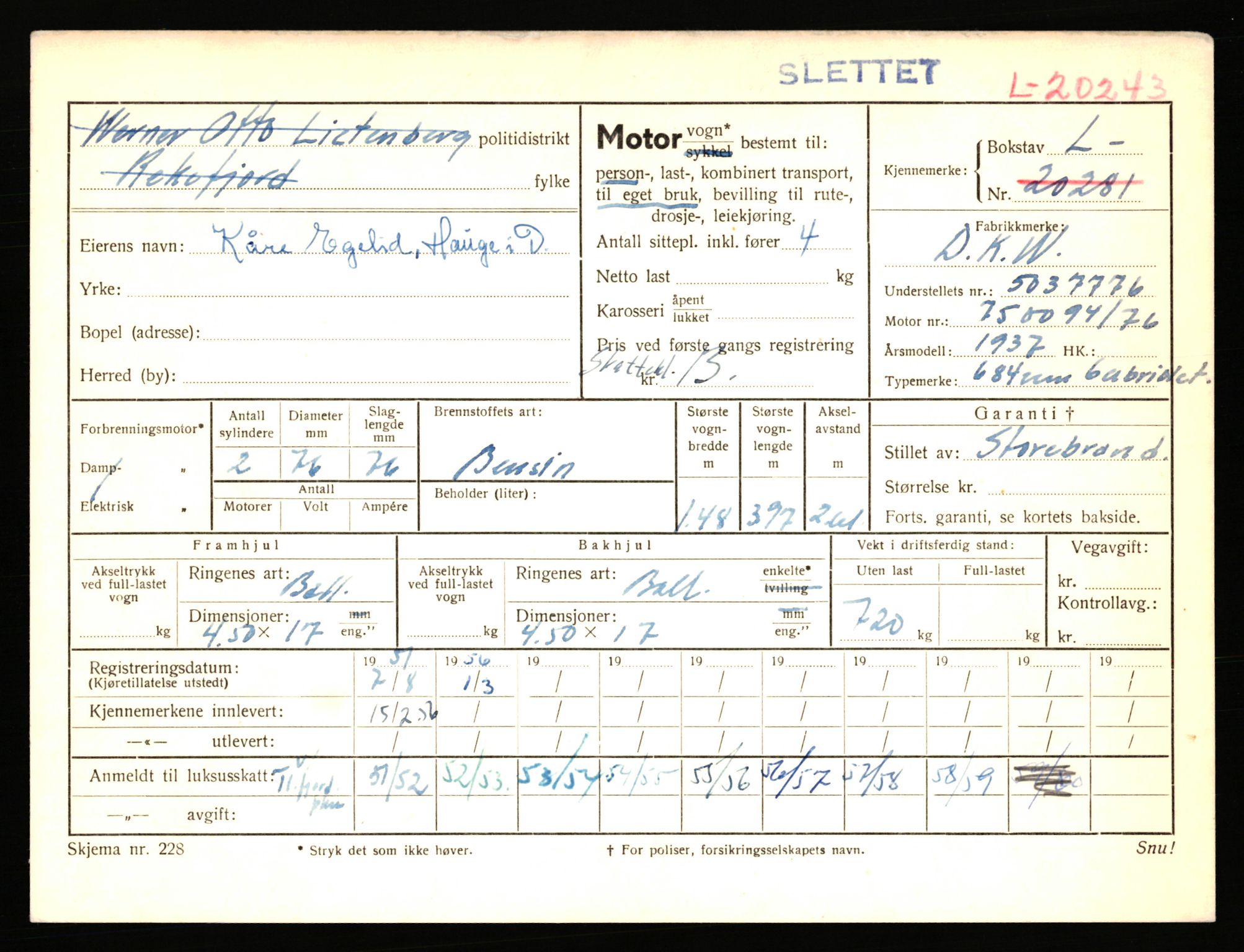 Stavanger trafikkstasjon, AV/SAST-A-101942/0/F/L0036: L-20000 - L-20499, 1930-1971, p. 999