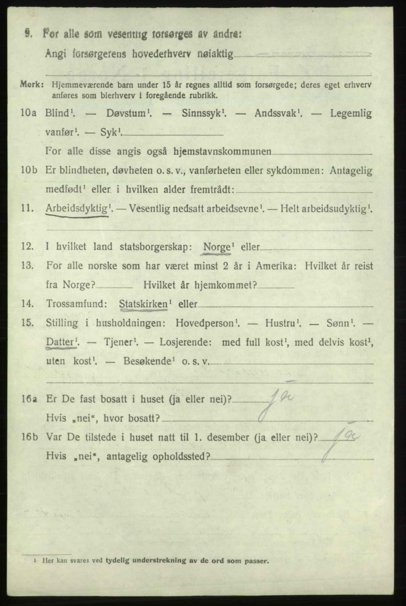 SAB, 1920 census for Fjelberg, 1920, p. 1556