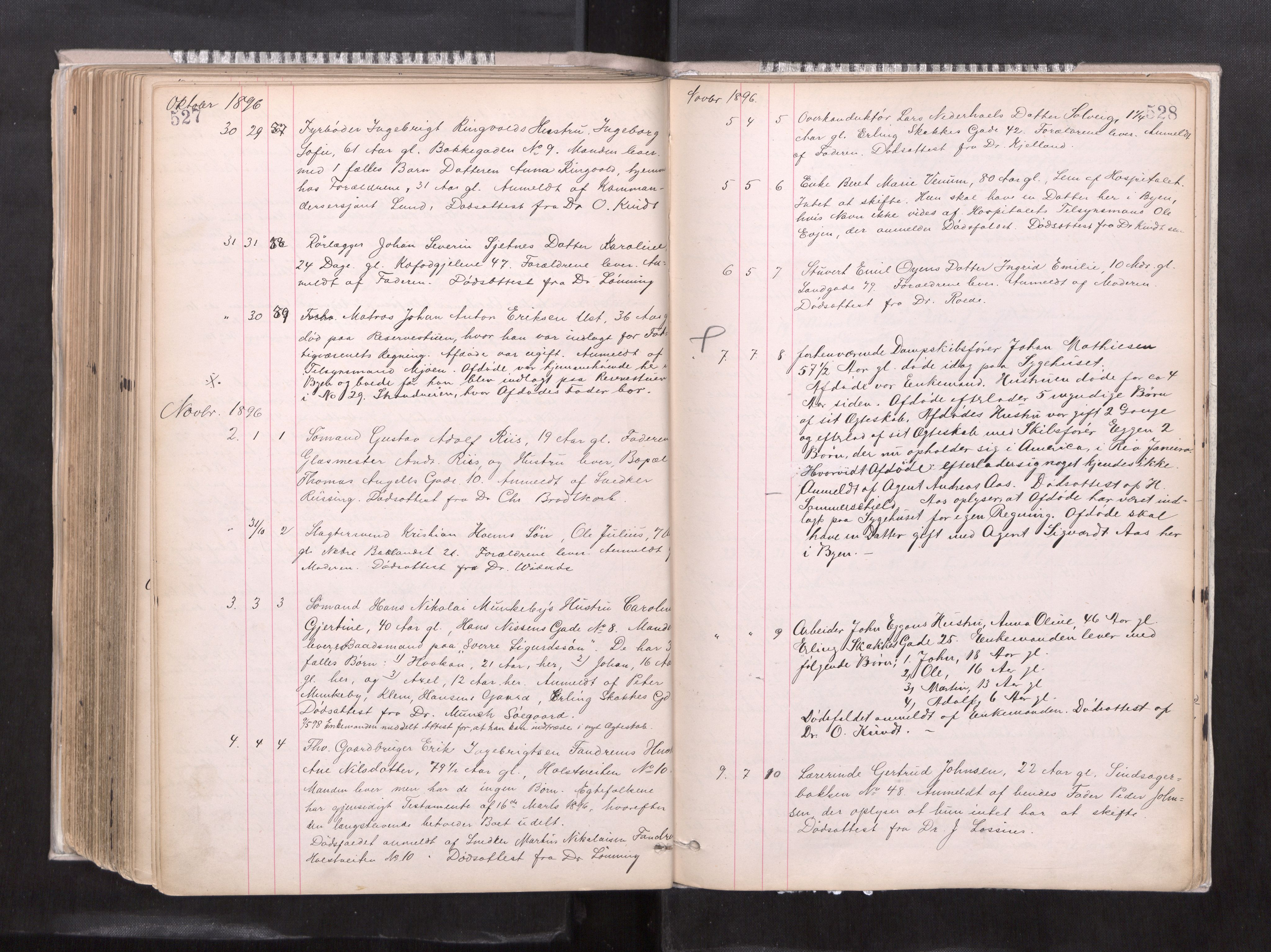 Trondheim byfogd, AV/SAT-A-0003/1/3/3L/L0004: Dødsanmeldelsesprotokoll, 1891-1897, p. 527-528