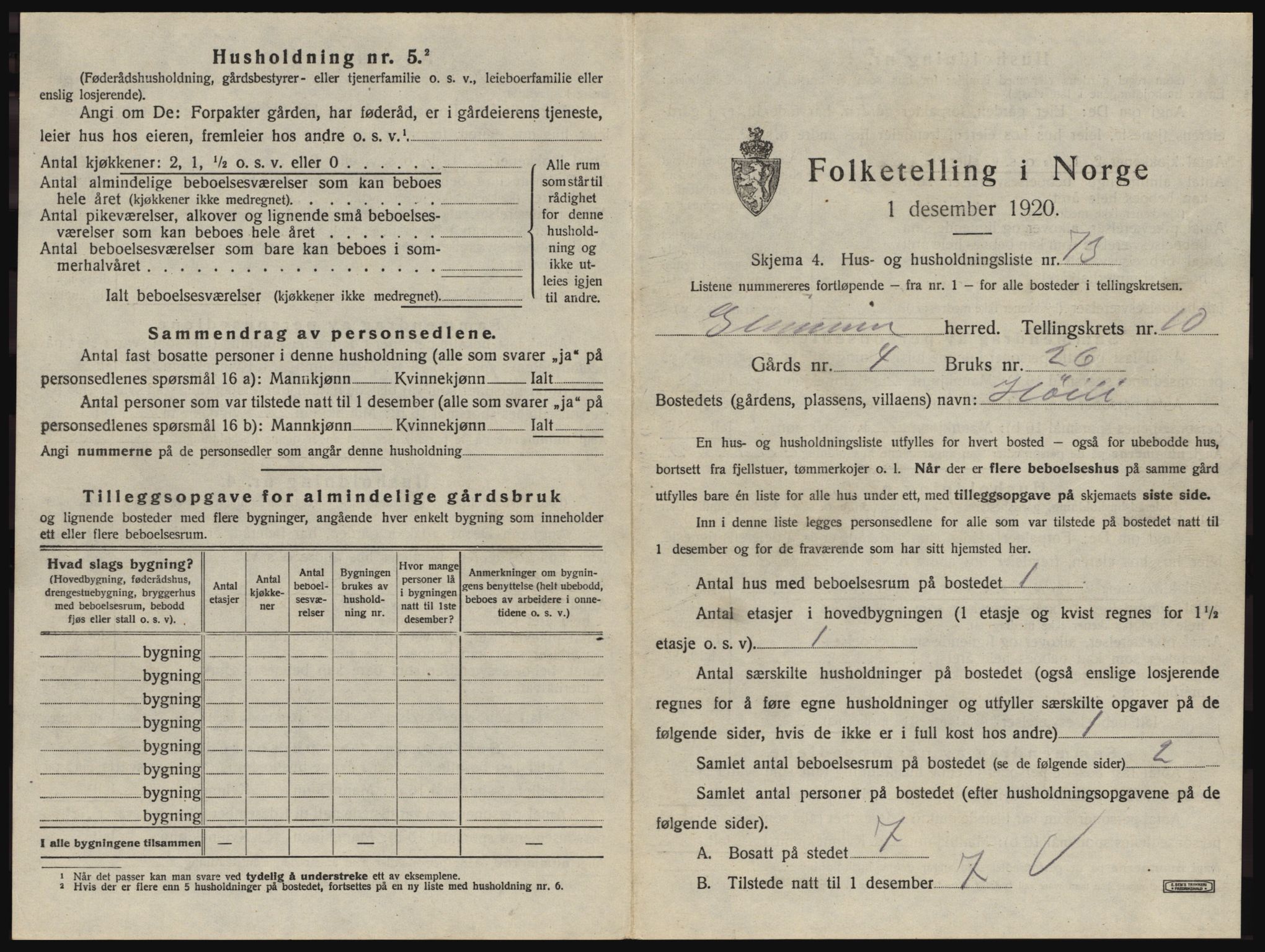 SAO, 1920 census for Glemmen, 1920, p. 2069