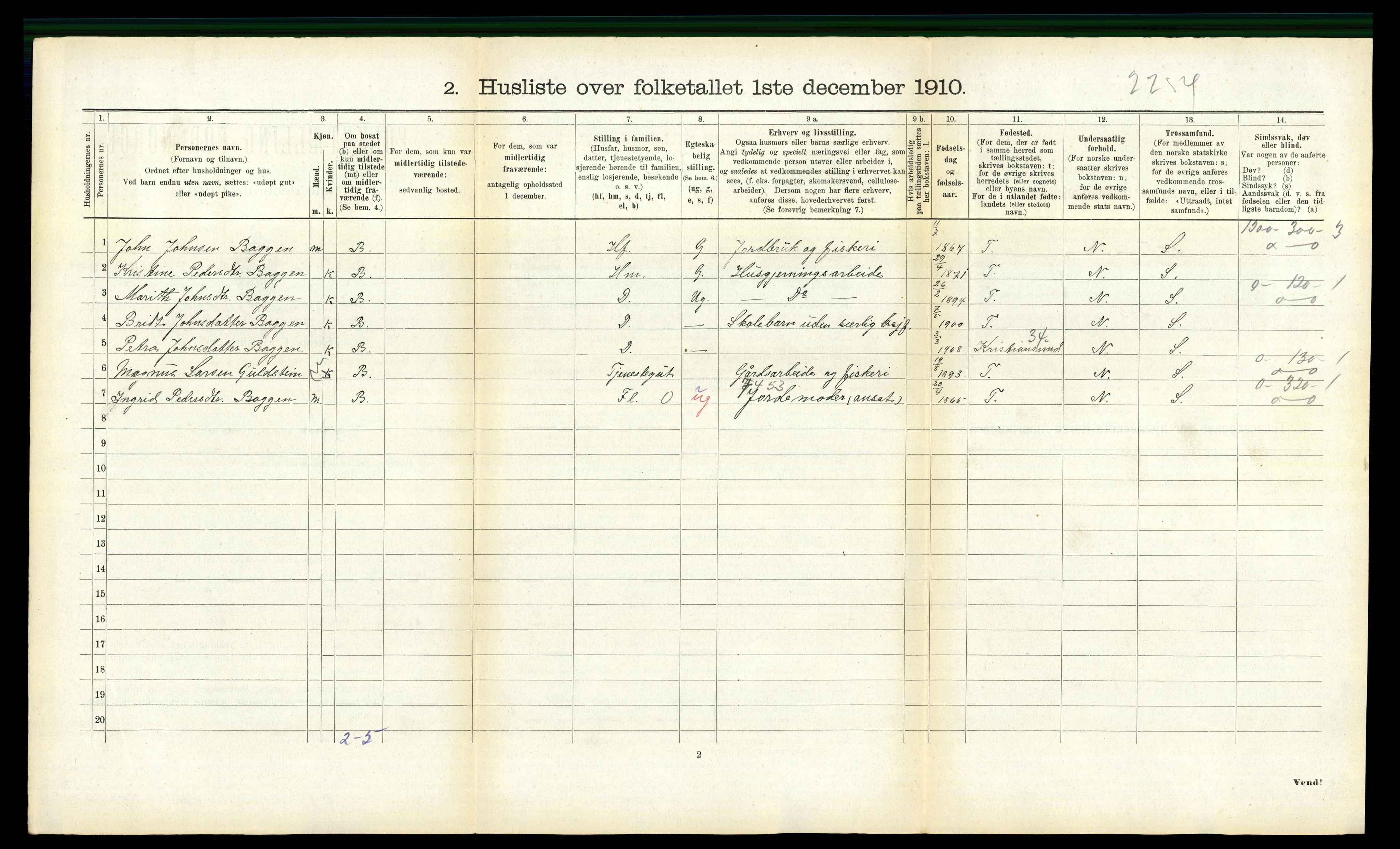 RA, 1910 census for Tustna, 1910, p. 357