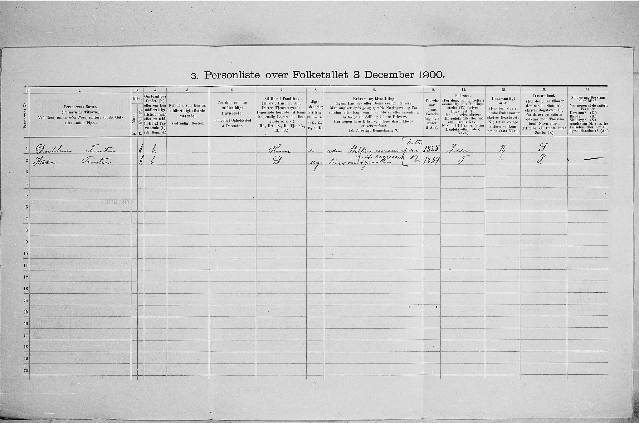 SAO, 1900 census for Kristiania, 1900, p. 59015