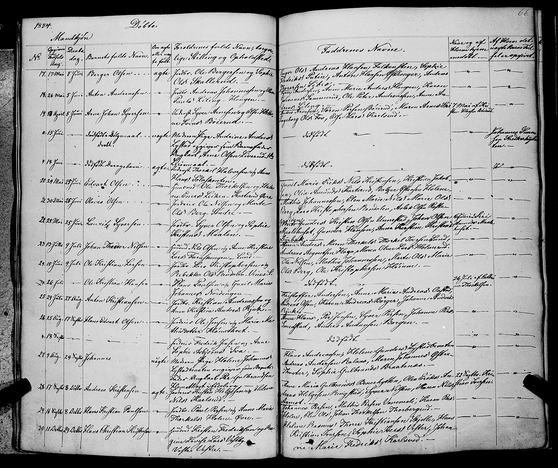 Skiptvet prestekontor Kirkebøker, AV/SAO-A-20009/F/Fa/L0006: Parish register (official) no. 6, 1839-1860, p. 66