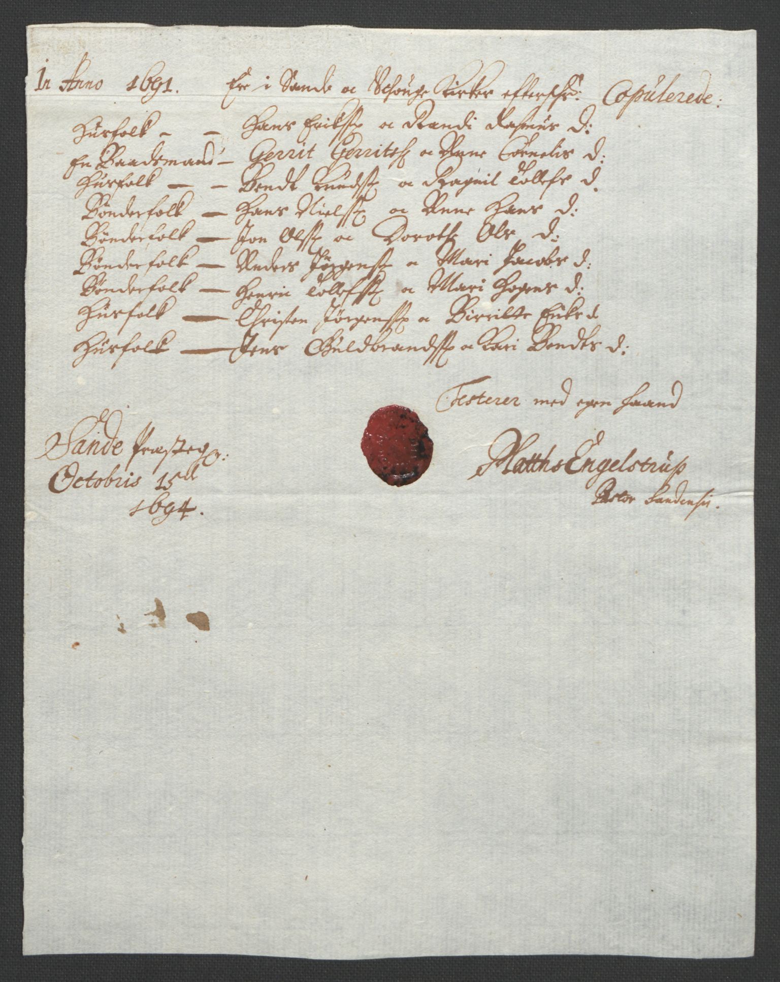 Rentekammeret inntil 1814, Reviderte regnskaper, Fogderegnskap, AV/RA-EA-4092/R32/L1864: Fogderegnskap Jarlsberg grevskap, 1691, p. 159