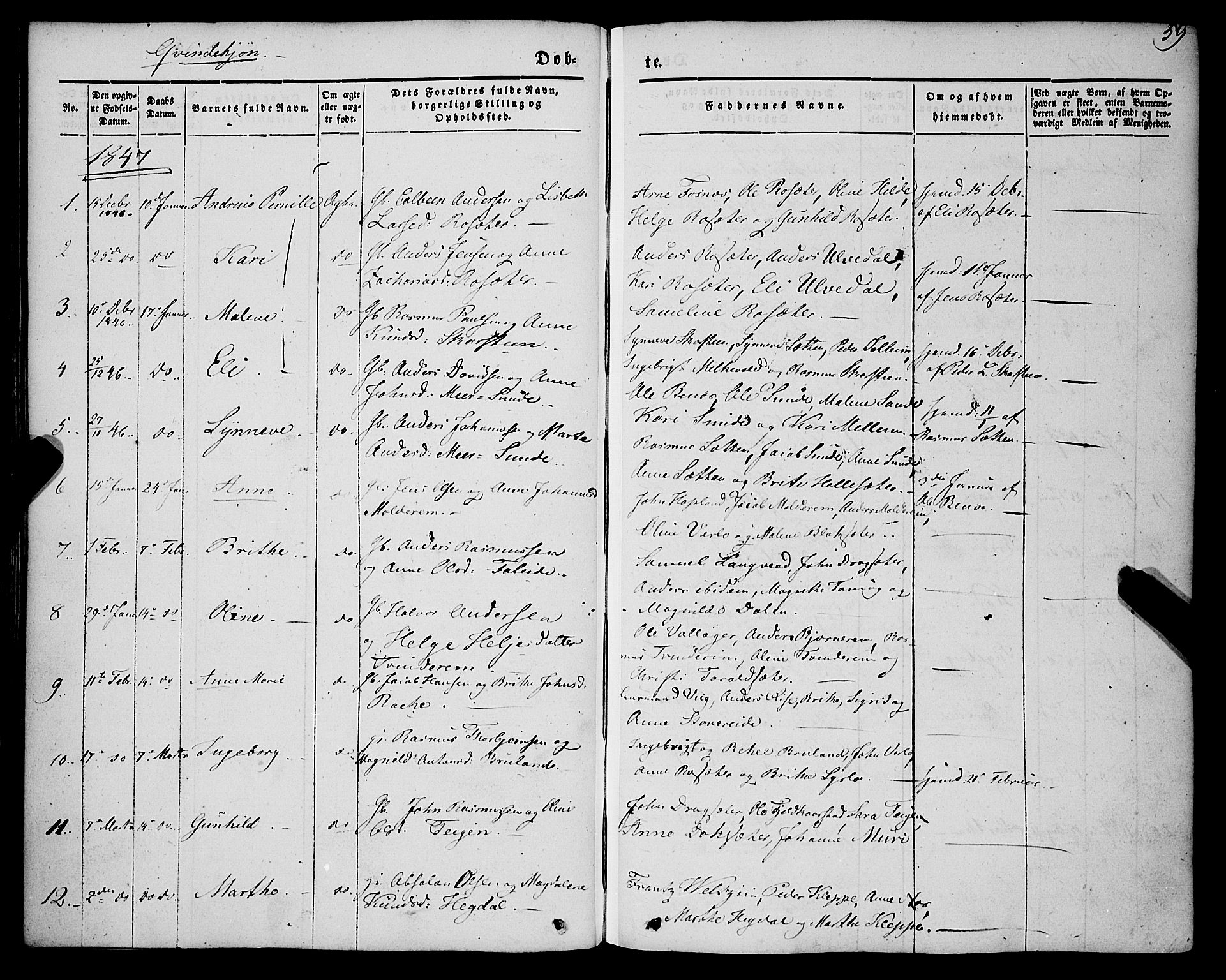 Innvik sokneprestembete, SAB/A-80501: Parish register (official) no. A 5, 1847-1865, p. 59