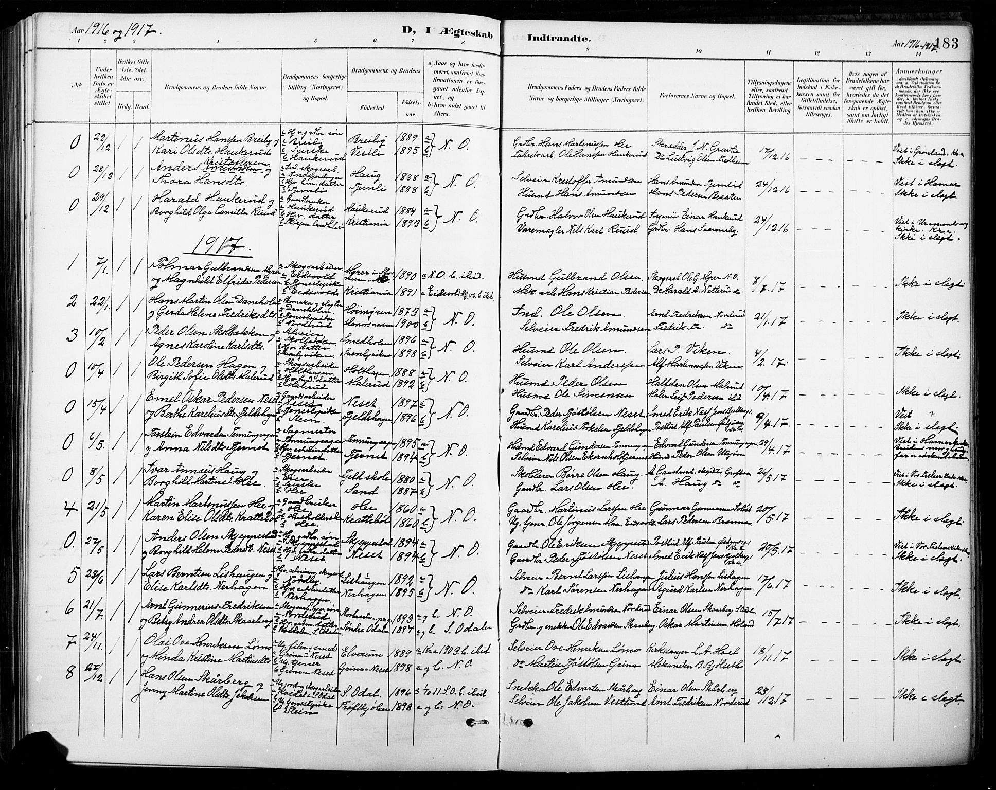 Nord-Odal prestekontor, AV/SAH-PREST-032/H/Ha/Hab/L0003: Parish register (copy) no. 3, 1895-1923, p. 183