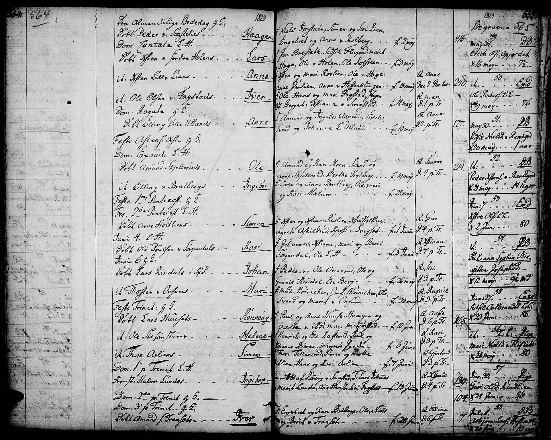Fåberg prestekontor, SAH/PREST-086/H/Ha/Haa/L0002: Parish register (official) no. 2, 1775-1818, p. 564-565