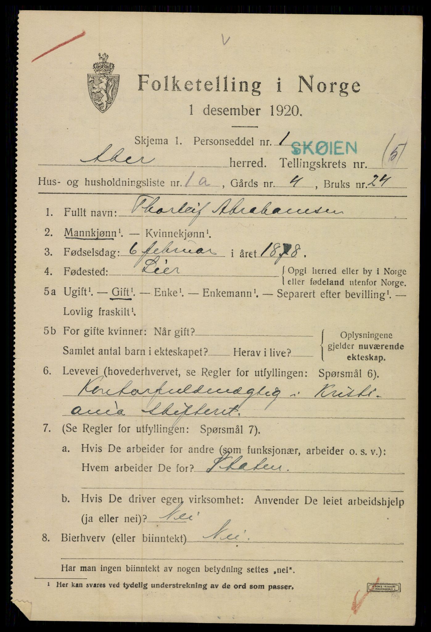 SAO, 1920 census for Aker, 1920, p. 13382