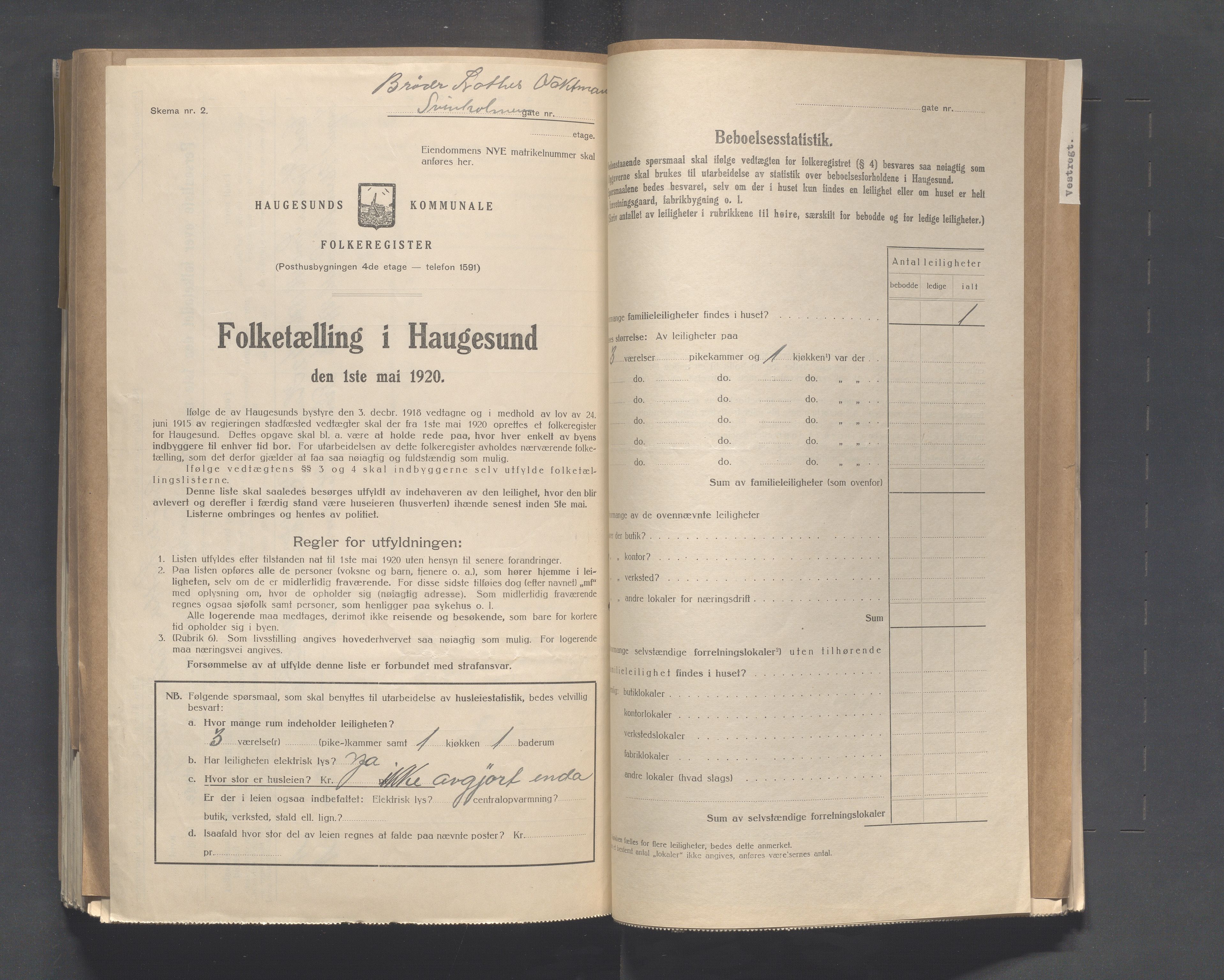 IKAR, Local census 1.5.1920 for Haugesund, 1920, p. 6306