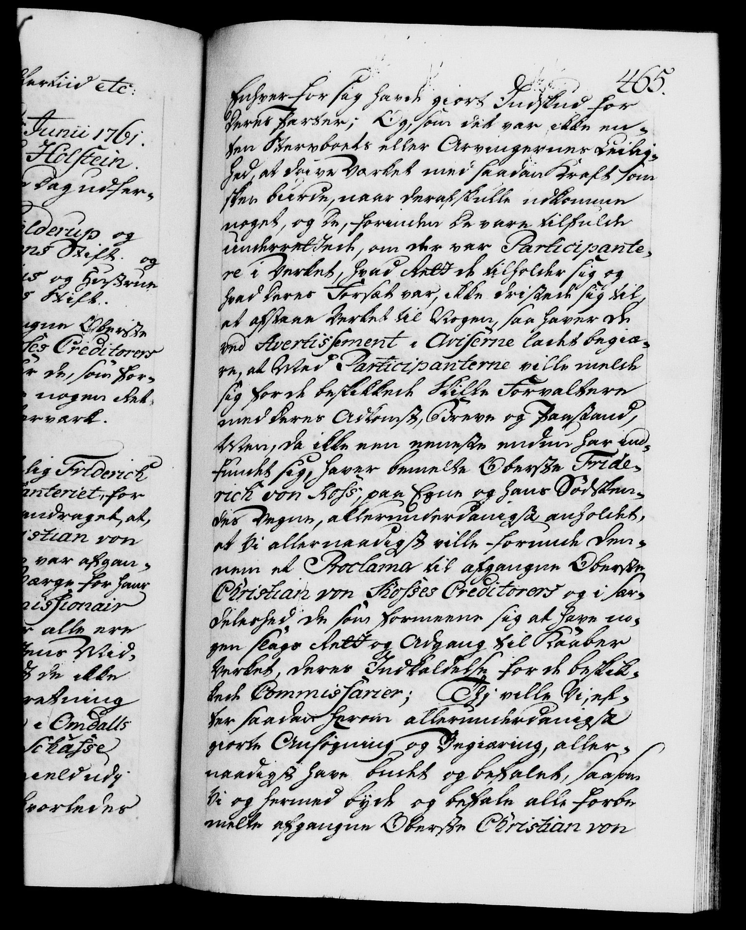 Danske Kanselli 1572-1799, AV/RA-EA-3023/F/Fc/Fca/Fcaa/L0041: Norske registre, 1760-1762, p. 465a