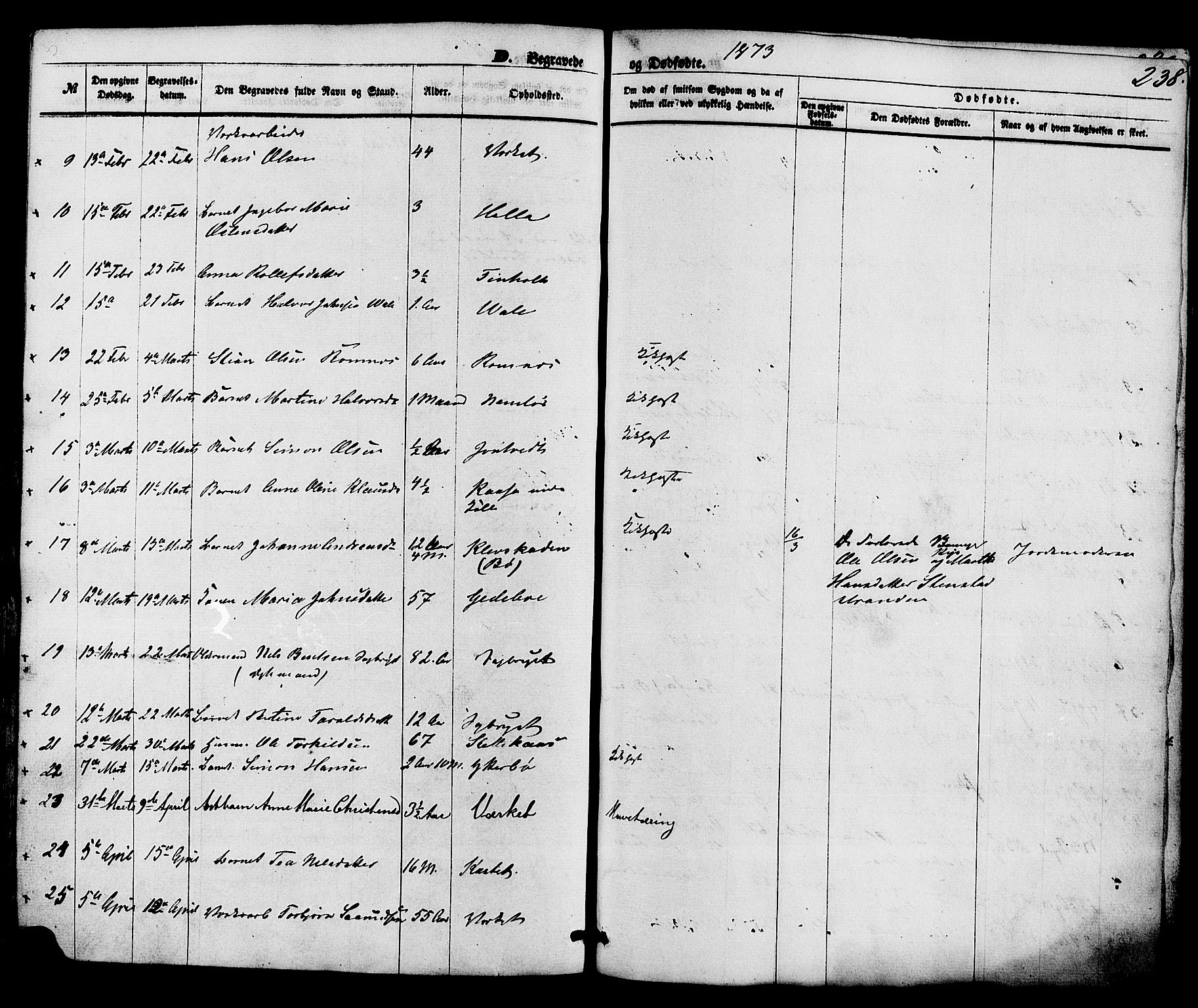 Holla kirkebøker, AV/SAKO-A-272/F/Fa/L0007: Parish register (official) no. 7, 1869-1881, p. 238