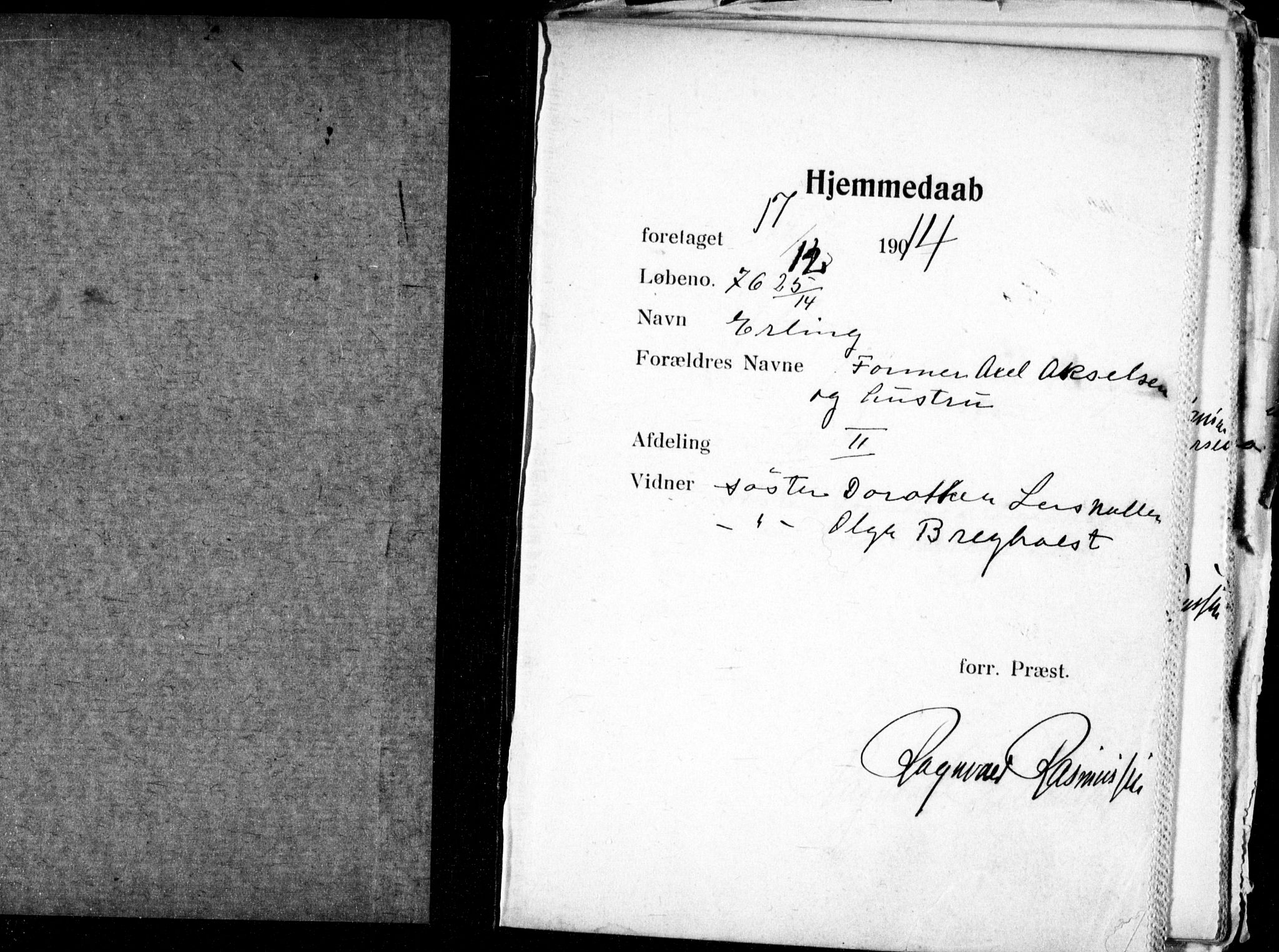 Ullevål sykehus prestekontor Kirkebøker, AV/SAO-A-10542a/K/Ka/L0003: Baptism register no. 3, 1914-1921