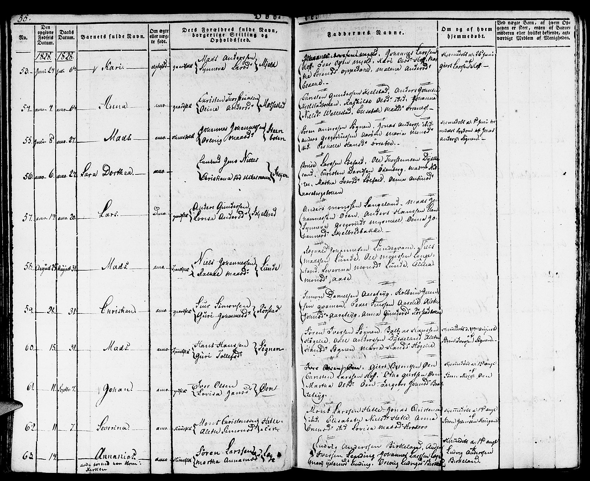 Gaular sokneprestembete, SAB/A-80001/H/Haa: Parish register (official) no. A 3, 1821-1840, p. 55