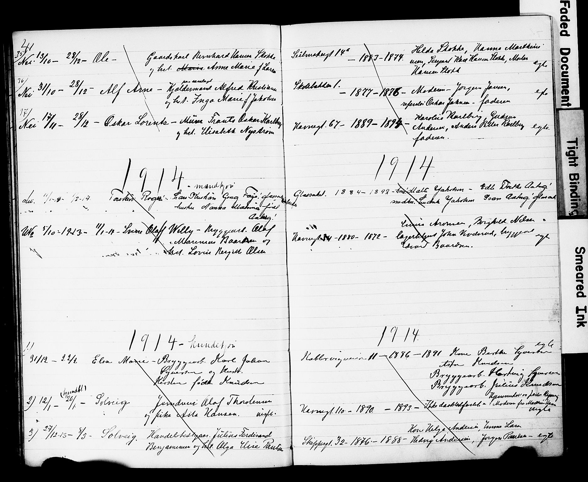 Strømsø kirkebøker, SAKO/A-246/Y/Yb/L0002: Parish register draft no. II 2, 1907-1915, p. 41