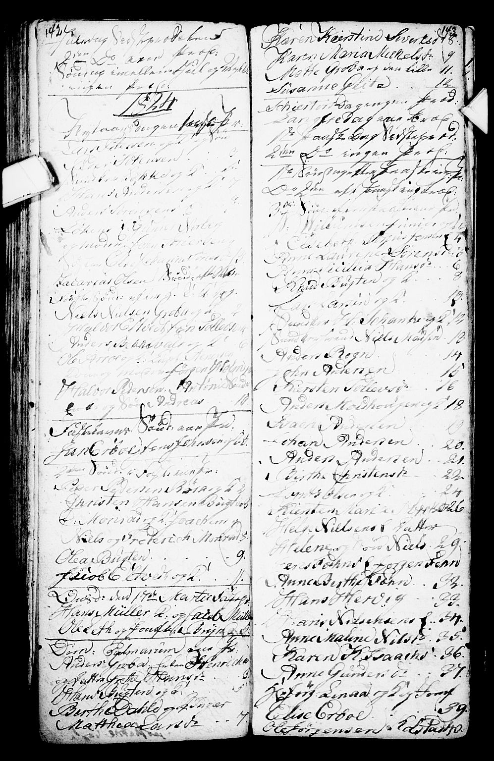 Porsgrunn kirkebøker , SAKO/A-104/G/Ga/L0001: Parish register (copy) no. I 1, 1766-1790, p. 142-143