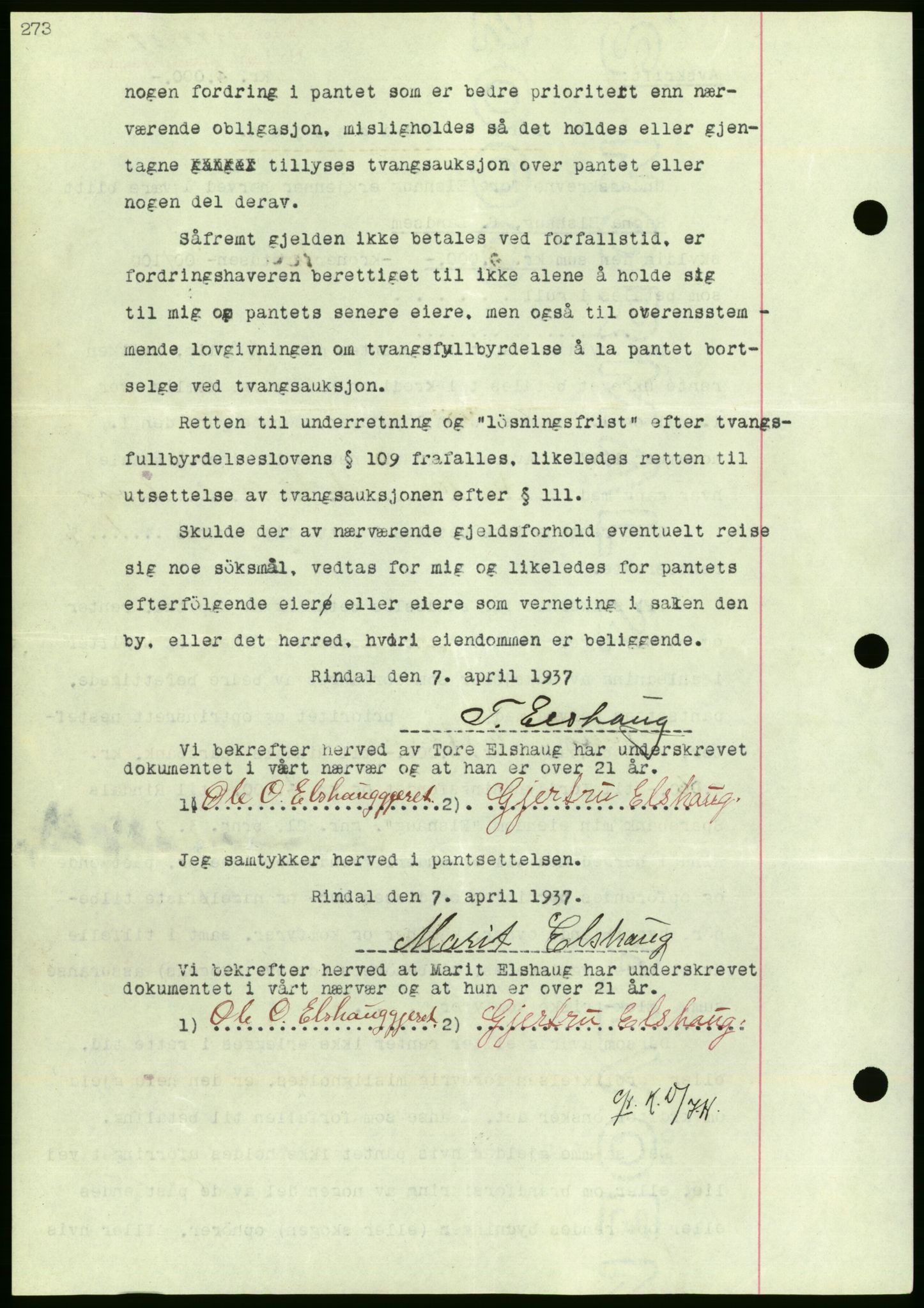 Nordmøre sorenskriveri, AV/SAT-A-4132/1/2/2Ca/L0091: Mortgage book no. B81, 1937-1937, Diary no: : 979/1937