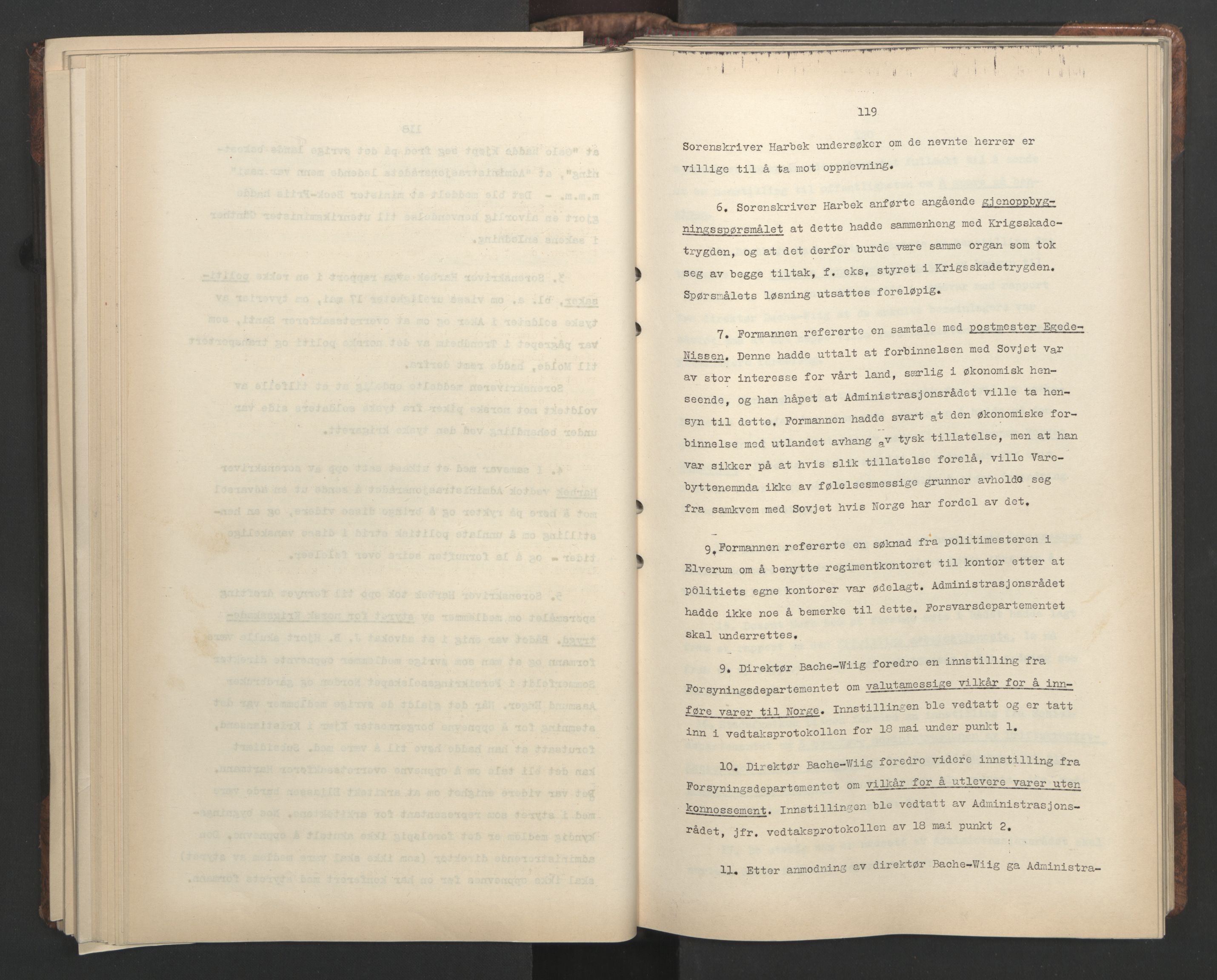 Administrasjonsrådet, AV/RA-S-1004/A/L0001: Møteprotokoll med tillegg 15/4-25/9, 1940, p. 119